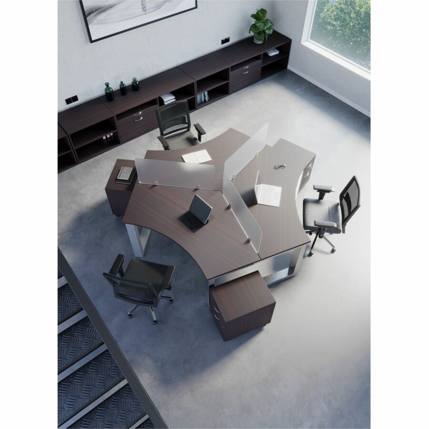 Lorell Fortress Educators Desk Modesty Panel, 15-3/4in x 36in, Clear - Image 6