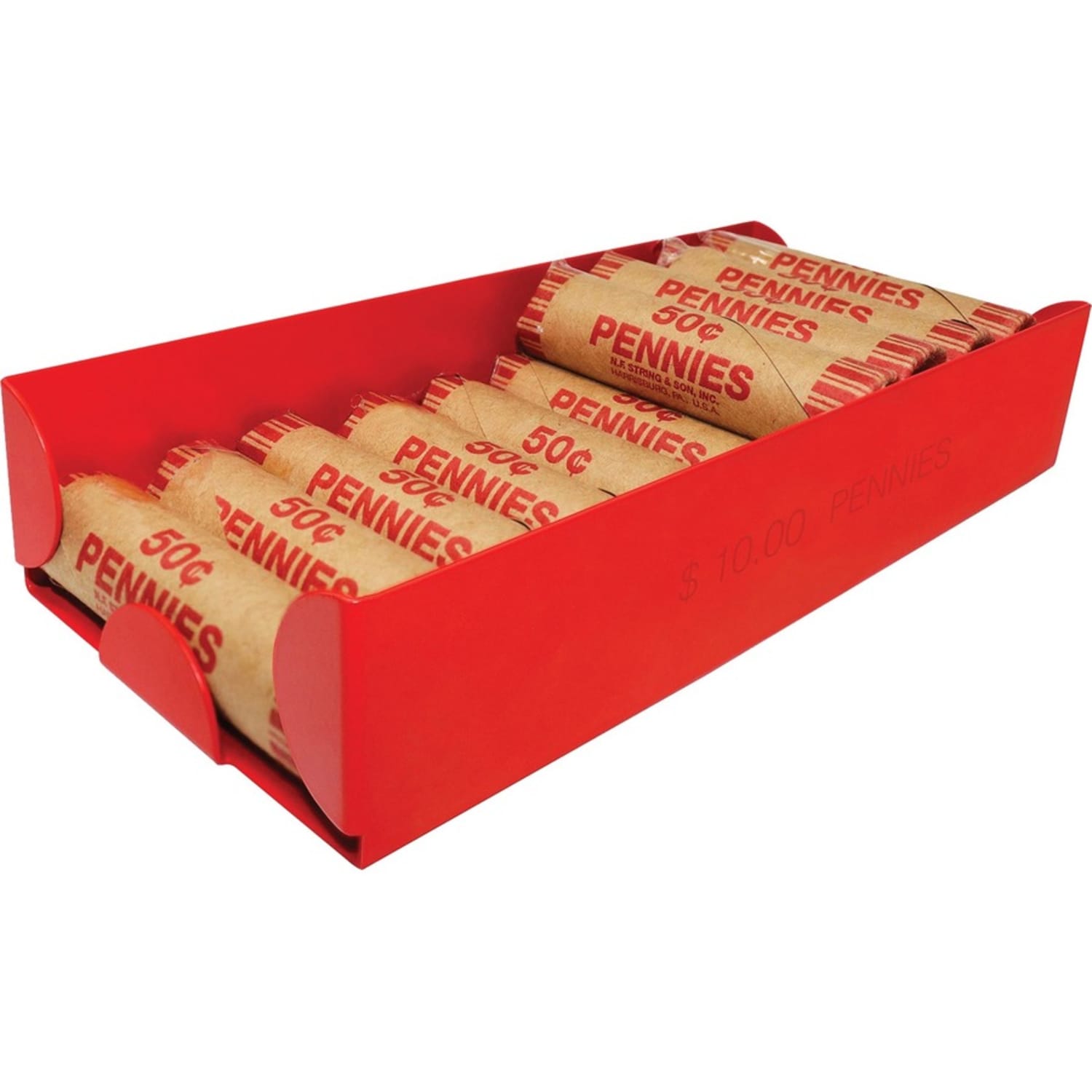 Nadex Coins Aluminium Coin Tray, 4 Pack, Pennies, Red - 1 Coin - Aluminum - Red - 1.5in Height x 3.5in Width x 8in Depth - Image 4