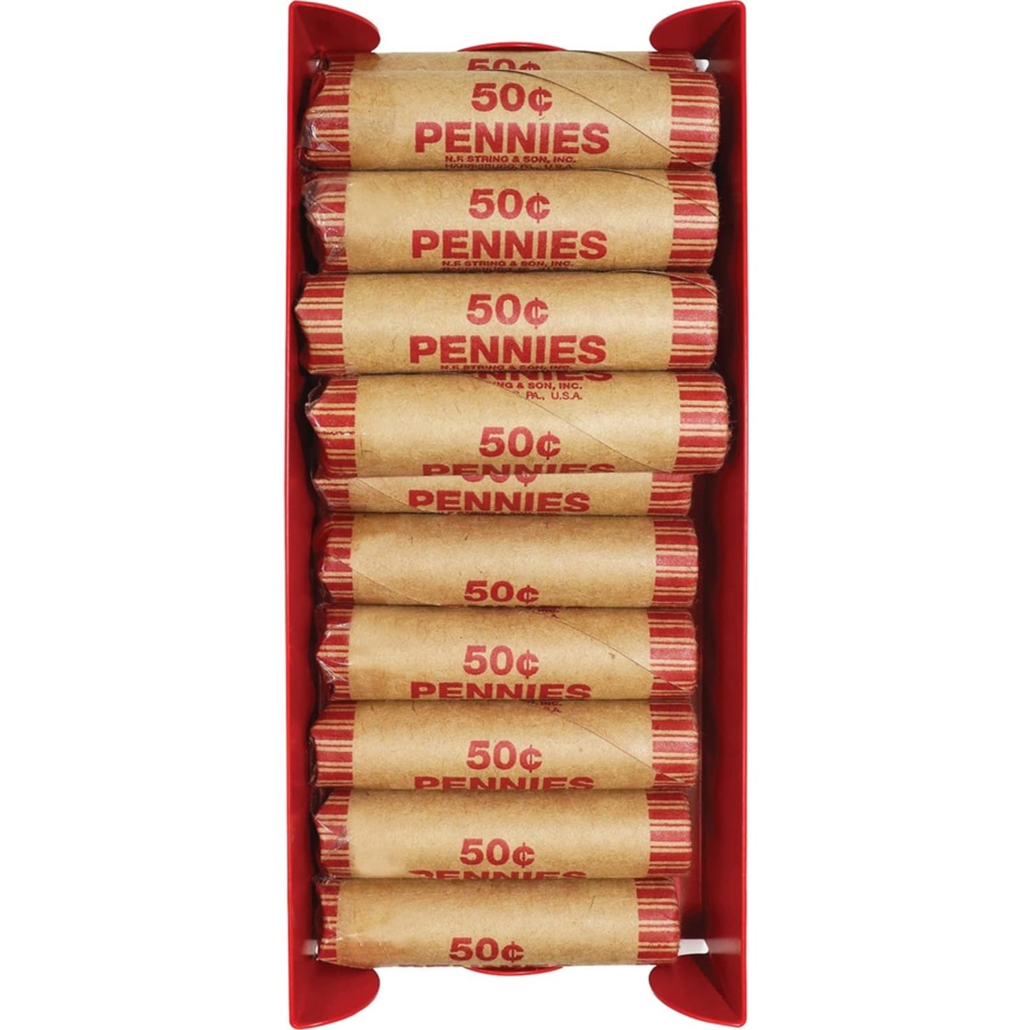 Nadex Coins Aluminium Coin Tray, 4 Pack, Pennies, Red - 1 Coin - Aluminum - Red - 1.5in Height x 3.5in Width x 8in Depth - Image 5