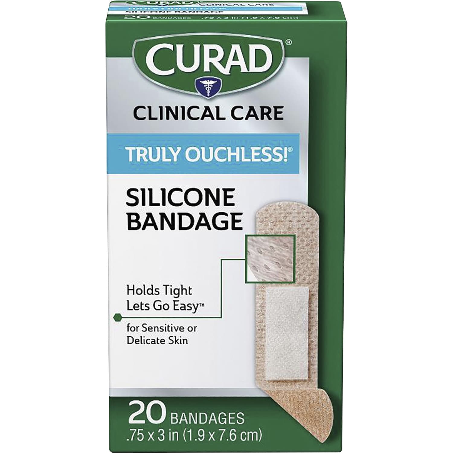 CURAD Truly Ouchless Self-Adhesive Bandage Strips, 3/4in x 3in, Beige, Pack Of 20 - Image 4