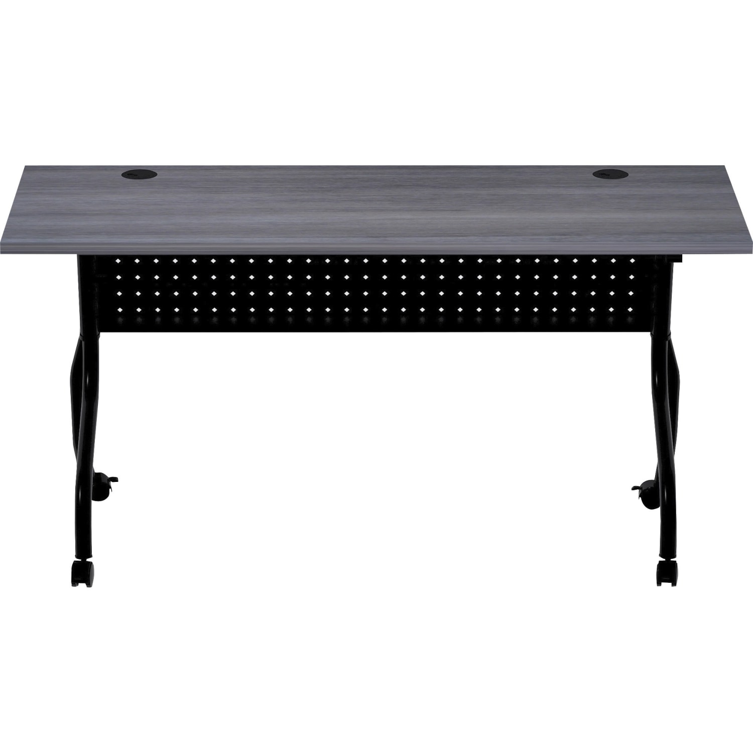 Lorell 60inW Flip-Top Training Table, Charcoal/Black - Image 3