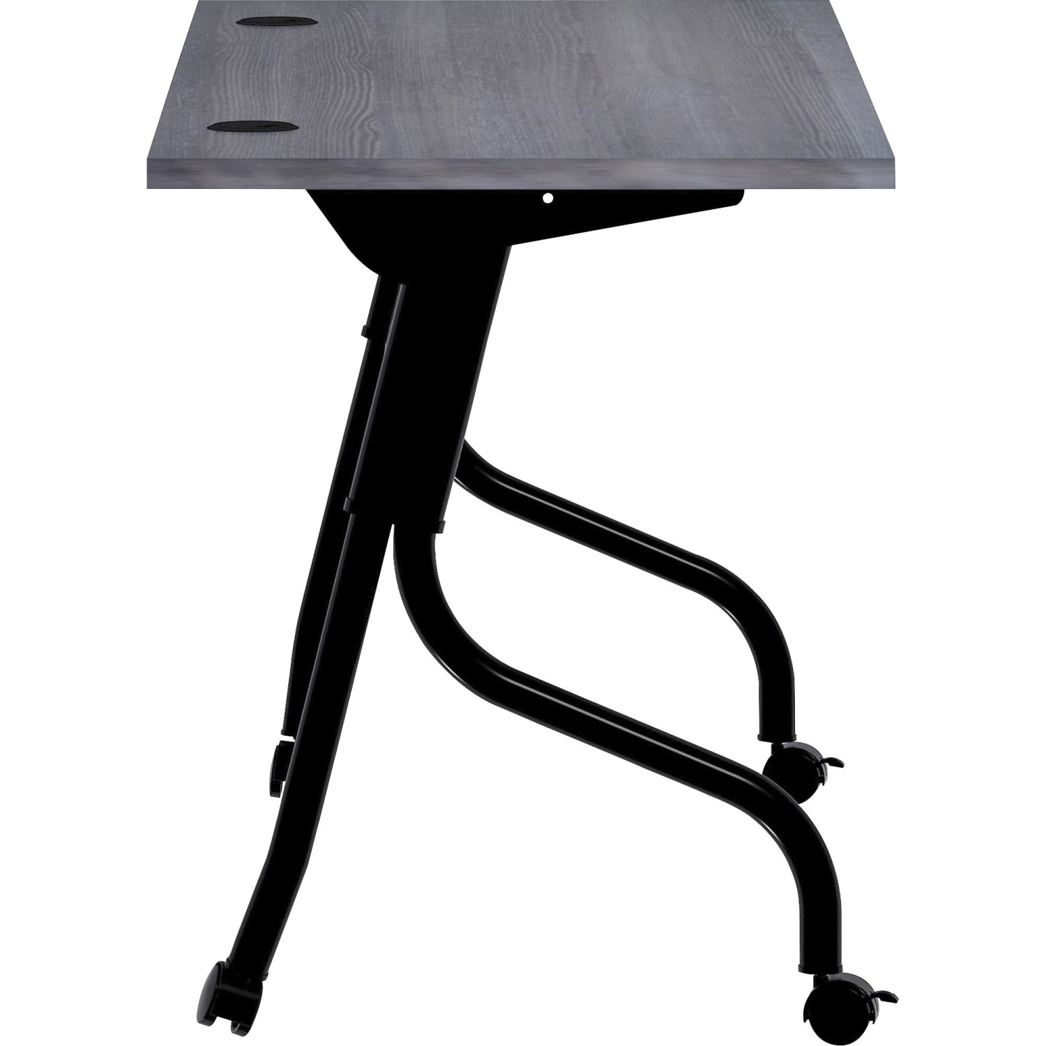 Lorell 60inW Flip-Top Training Table, Charcoal/Black - Image 4