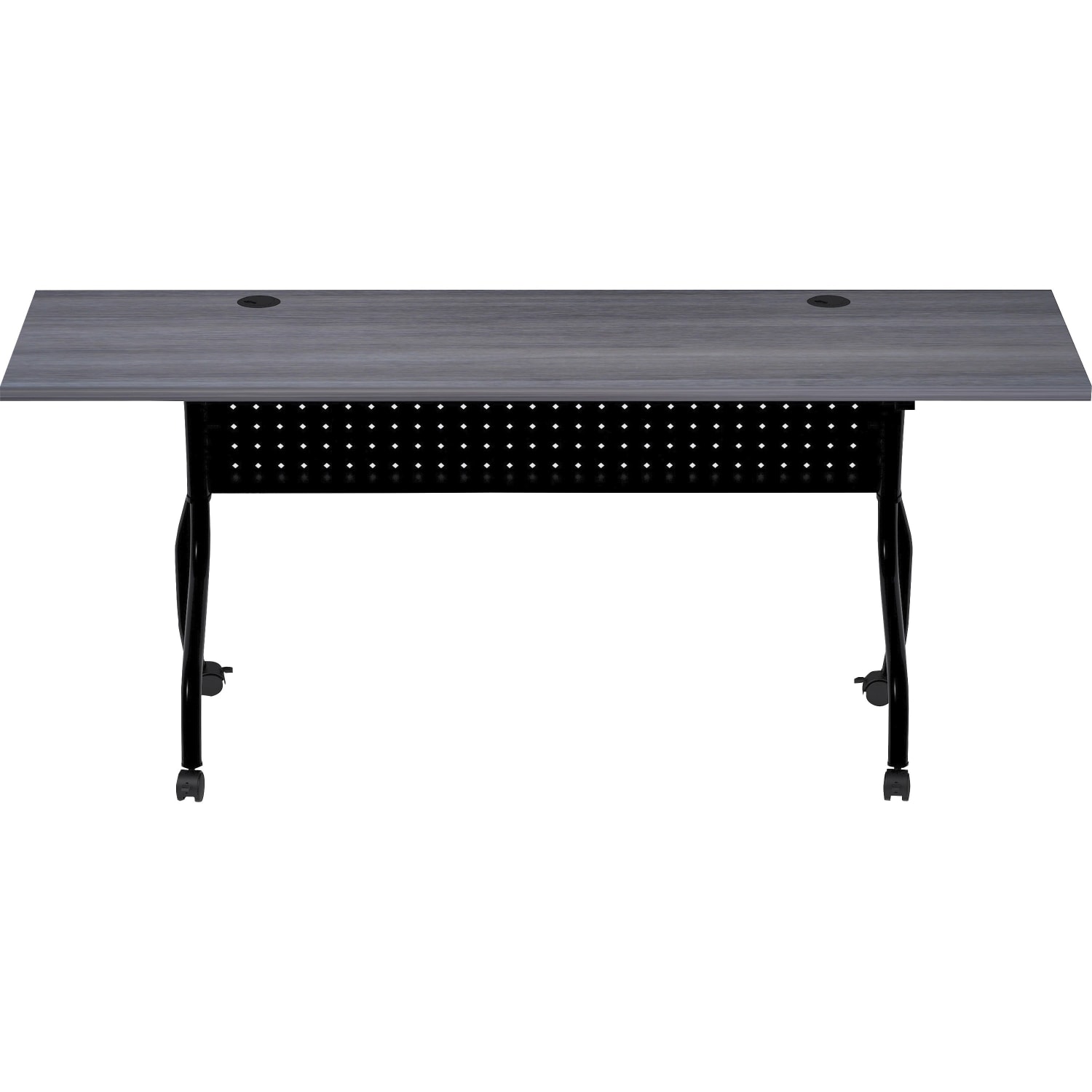 Lorell 72inW Flip-Top Training Table, Charcoal/Black - Image 3