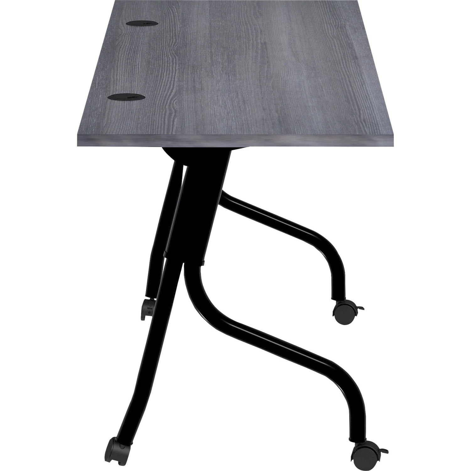 Lorell 72inW Flip-Top Training Table, Charcoal/Black - Image 4