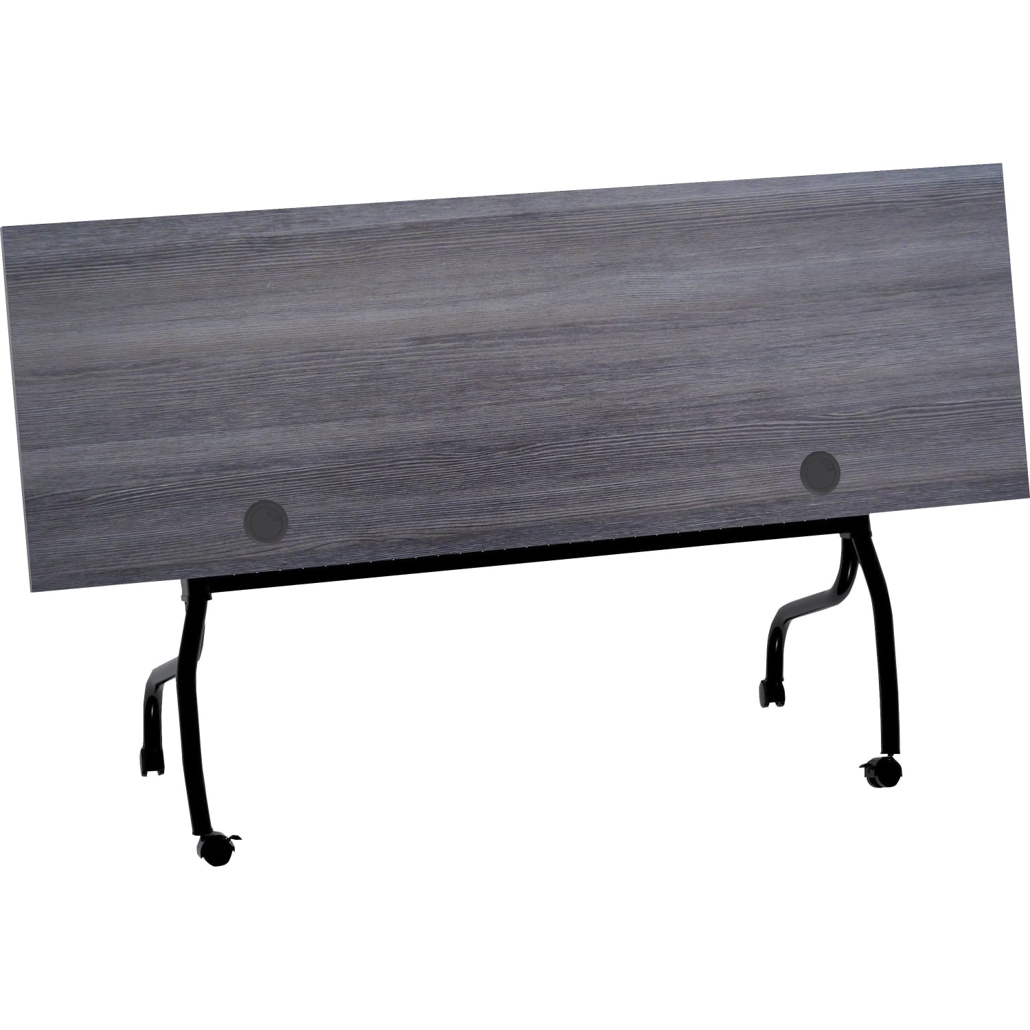Lorell 72inW Flip-Top Training Table, Charcoal/Black - Image 6