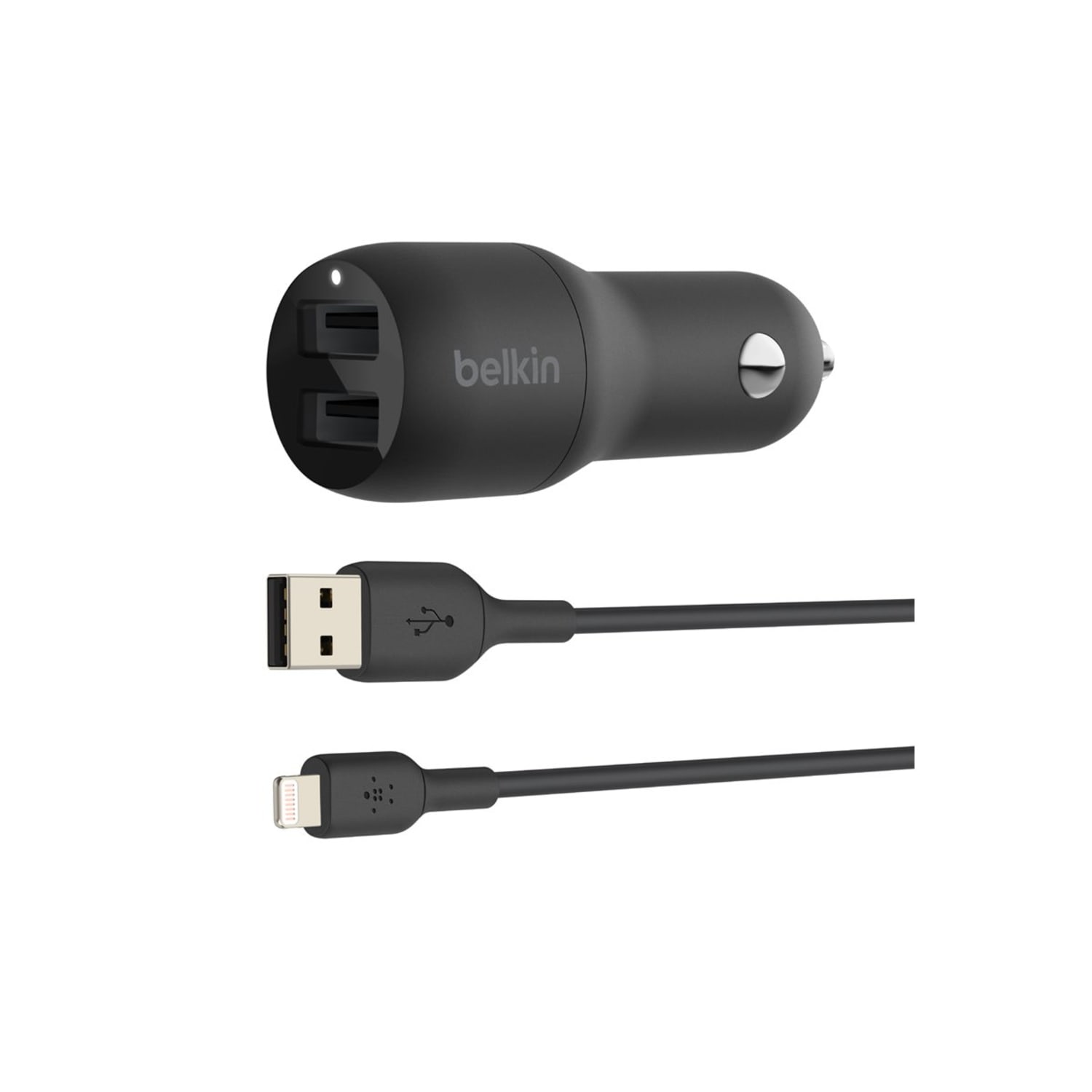 Belkin 42-Watt Dual USB Car Charger With USB-A To Lightning Cable,1M/ 3.3 Ft, Black - Image 4