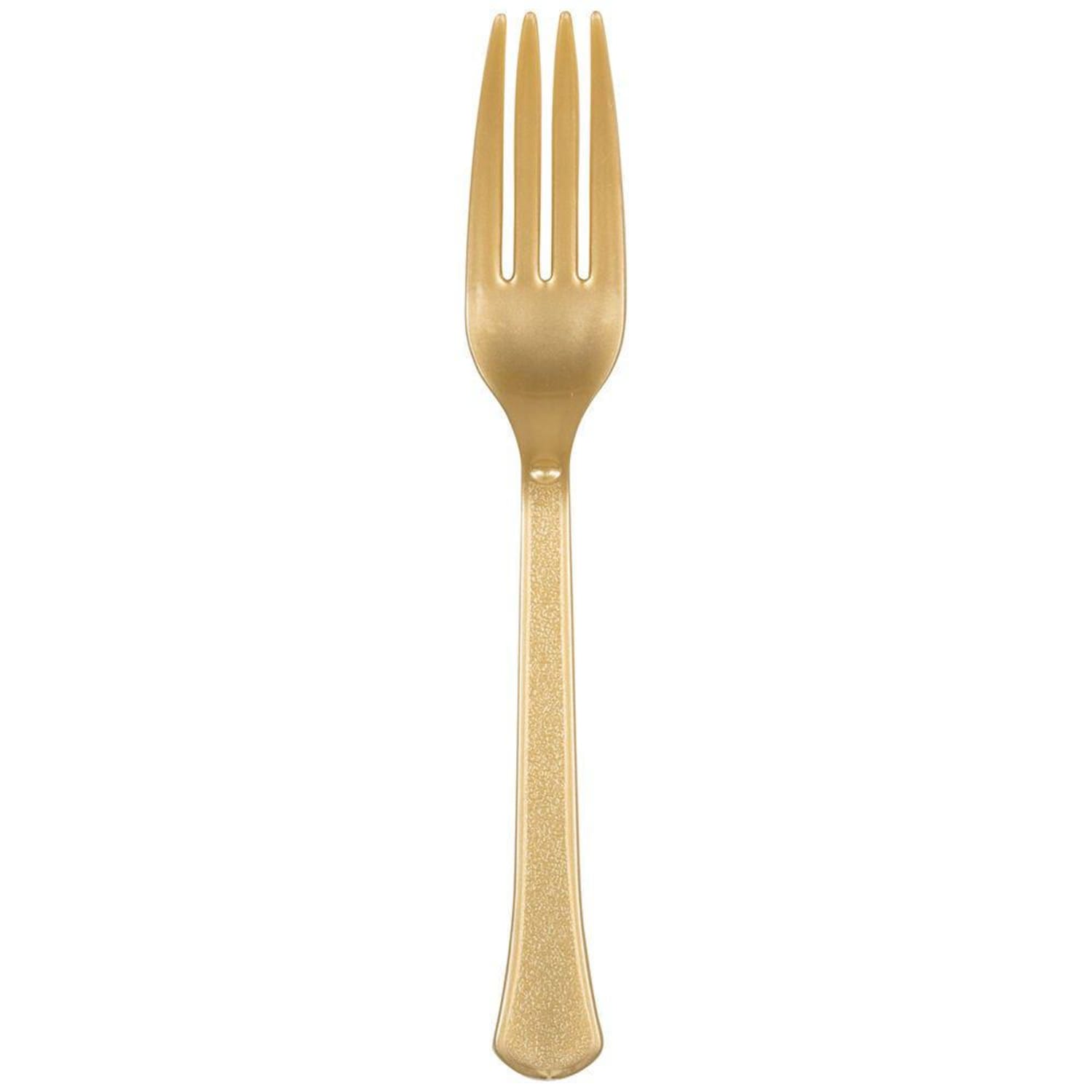 JAM PAPER Premium Utensils Party Pack, Plastic Forks, Gold, 48 Disposable Forks/Pack - Image 3