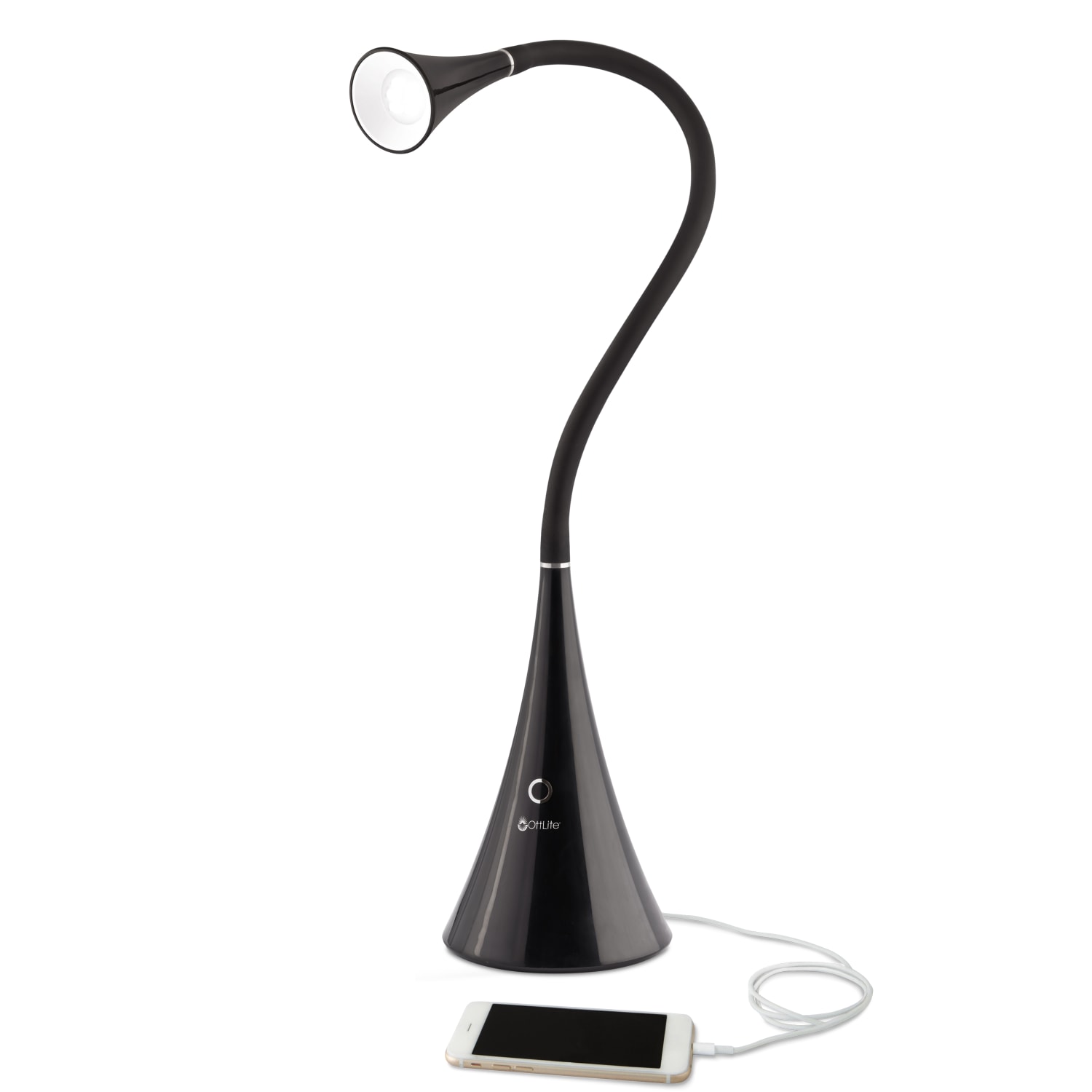 OttLite FlexNeck Desk Lamp, Adjustable Height, 26-7/8inH, Black - Image 3