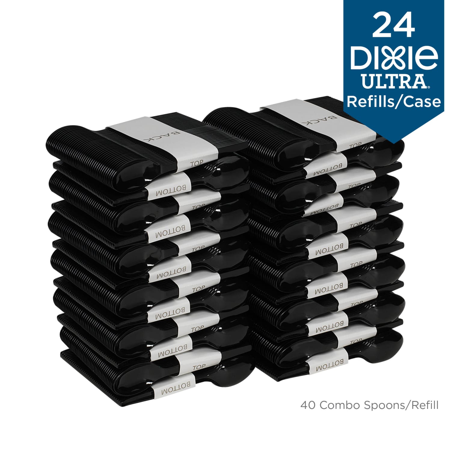 Dixie Ultra SmartStock by GP PRO Series-O Plastic Utensil Refills, Spoons, Black, 40 Spoons Per Refill, Case Of 24 Refills - Image 4