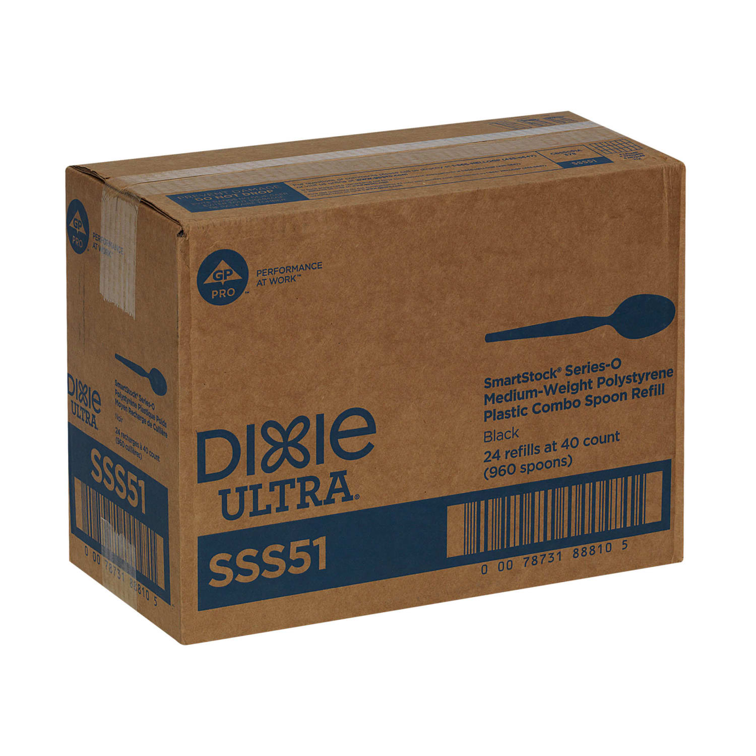 Dixie Ultra SmartStock by GP PRO Series-O Plastic Utensil Refills, Spoons, Black, 40 Spoons Per Refill, Case Of 24 Refills - Image 5