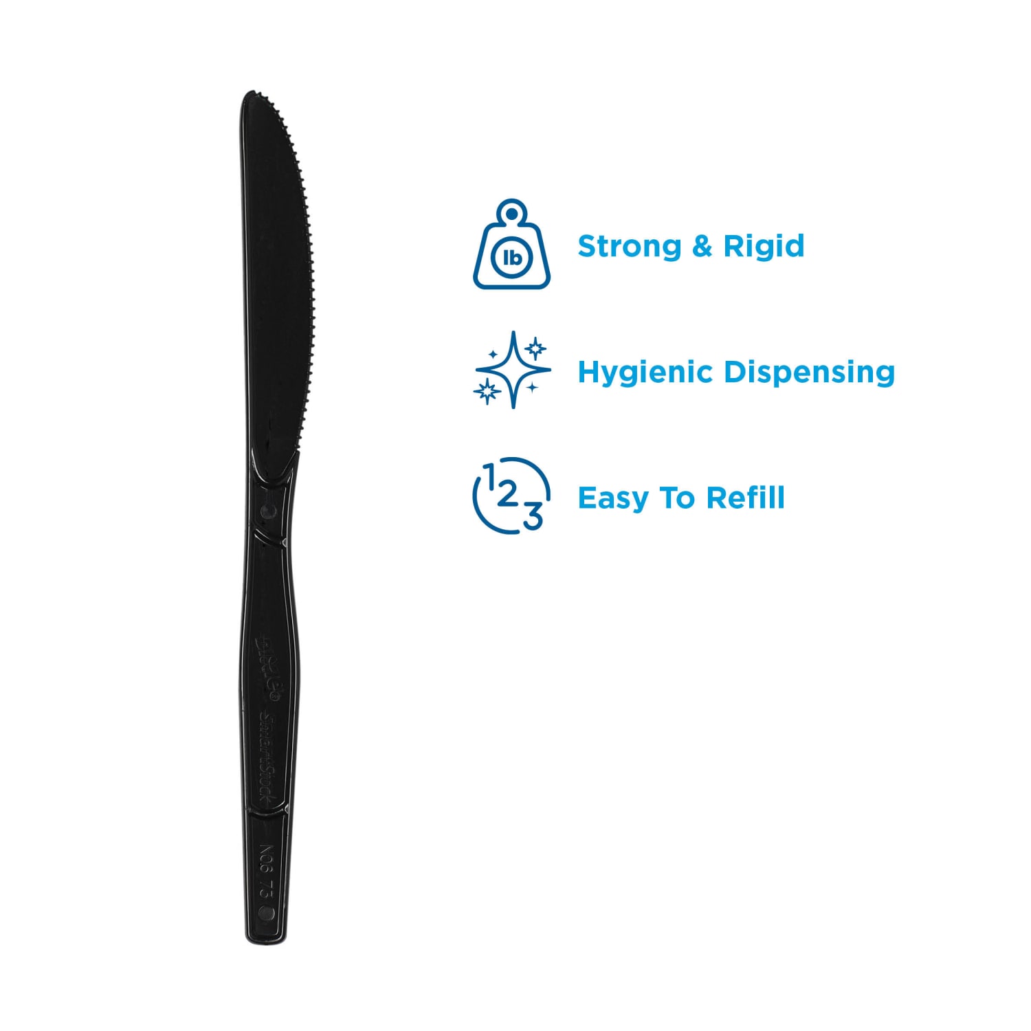 Dixie Ultra SmartStock by GP PRO Series-O Plastic Utensil Refills, Knives, Black, 40 Knives Per Refill, Case Of 24 Refills - Image 3