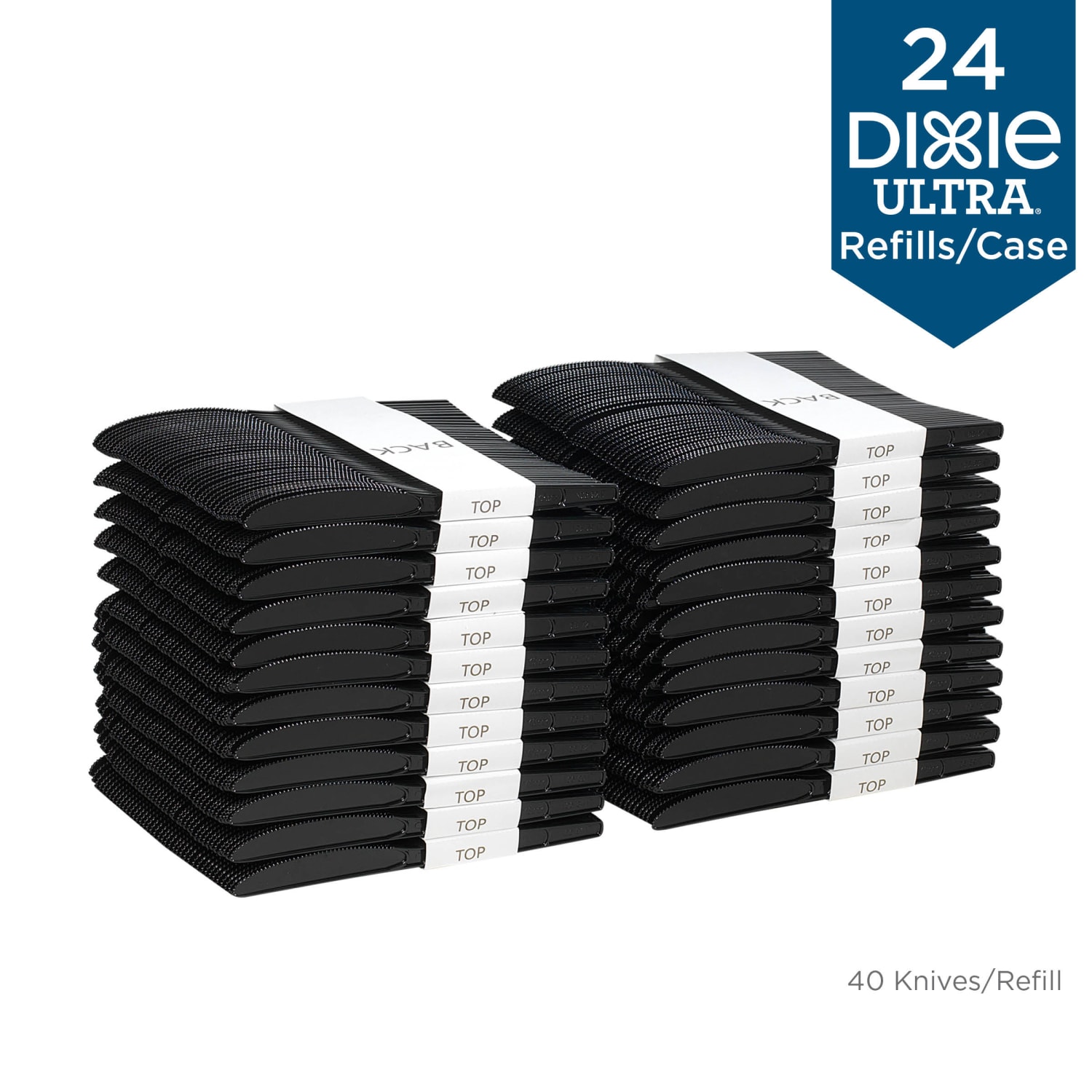 Dixie Ultra SmartStock by GP PRO Series-O Plastic Utensil Refills, Knives, Black, 40 Knives Per Refill, Case Of 24 Refills - Image 4