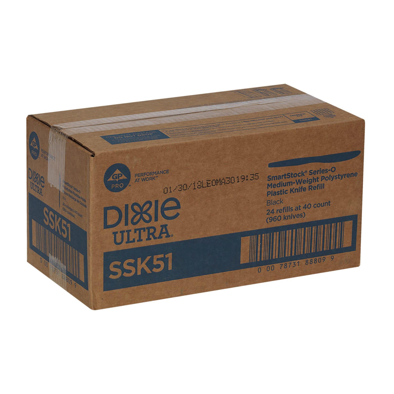 Dixie Ultra SmartStock by GP PRO Series-O Plastic Utensil Refills, Knives, Black, 40 Knives Per Refill, Case Of 24 Refills - Image 5