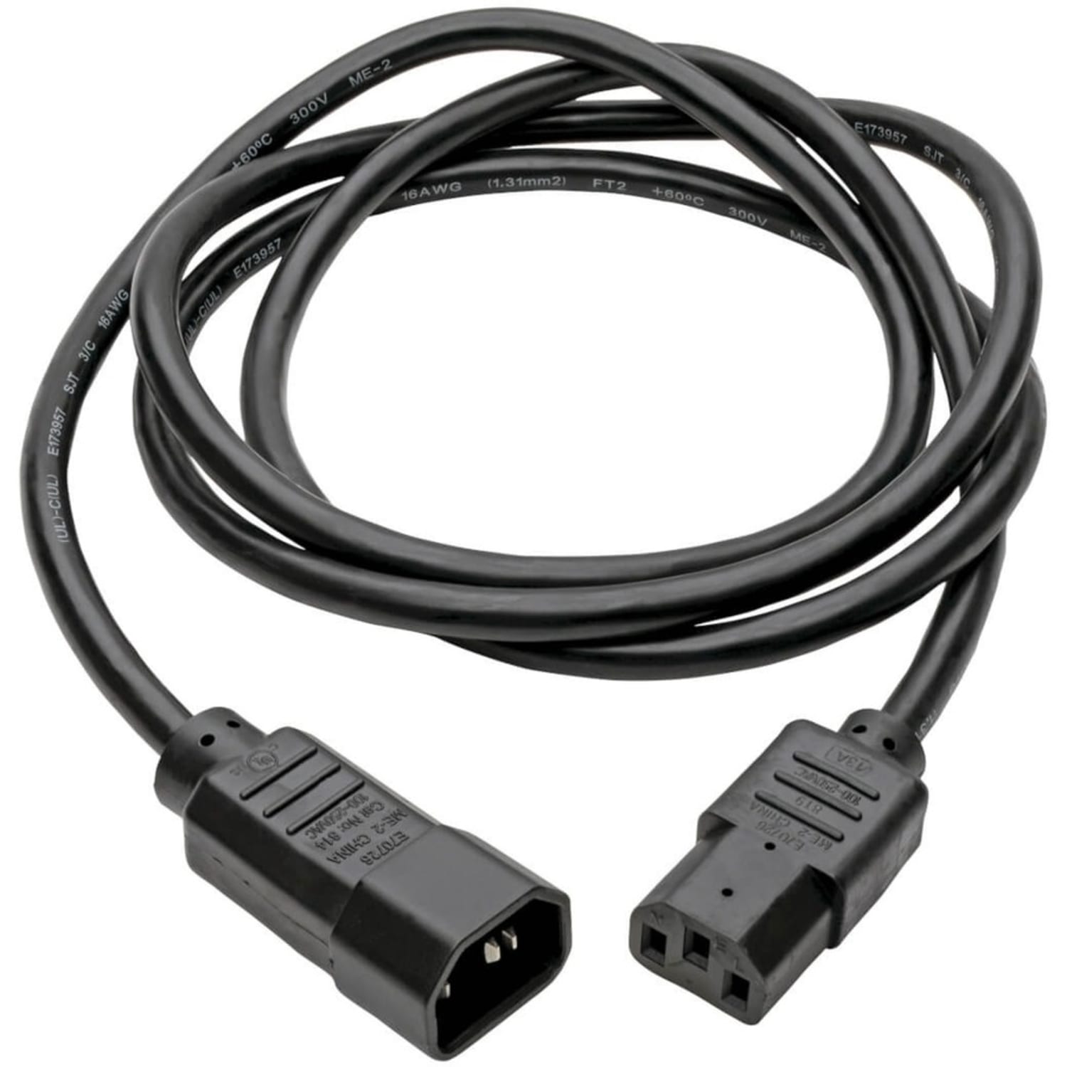 Eaton Tripp Lite Series PDU Power Cord, C13 to C14 - 10A, 250V, 18 AWG, 8 ft. (2.43 m), Black - Power extension cable - P004008 - Image 3