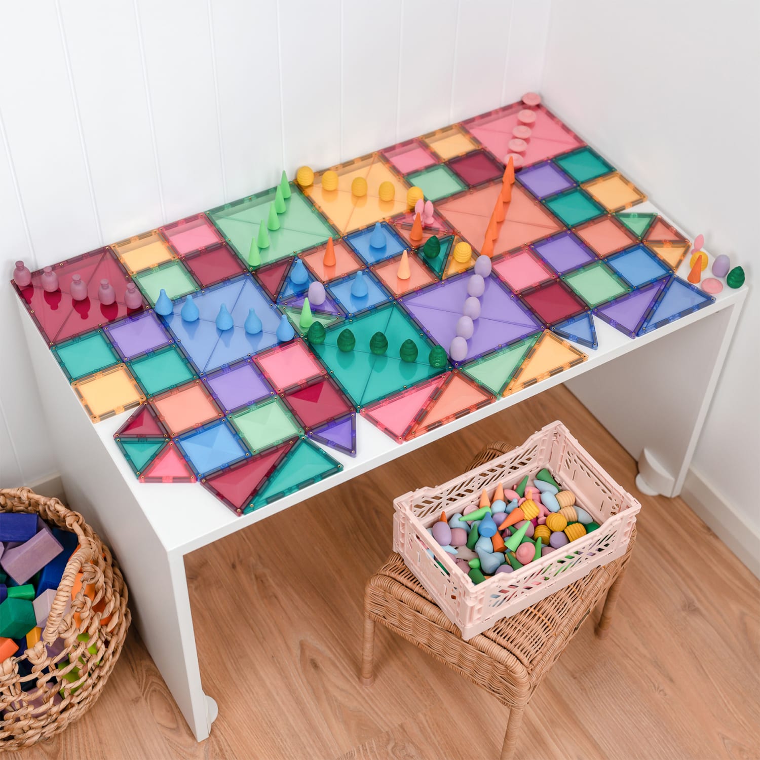 Connetix Magnetic Tiles Pastel Starter Pack, 64 Pieces - Image 4
