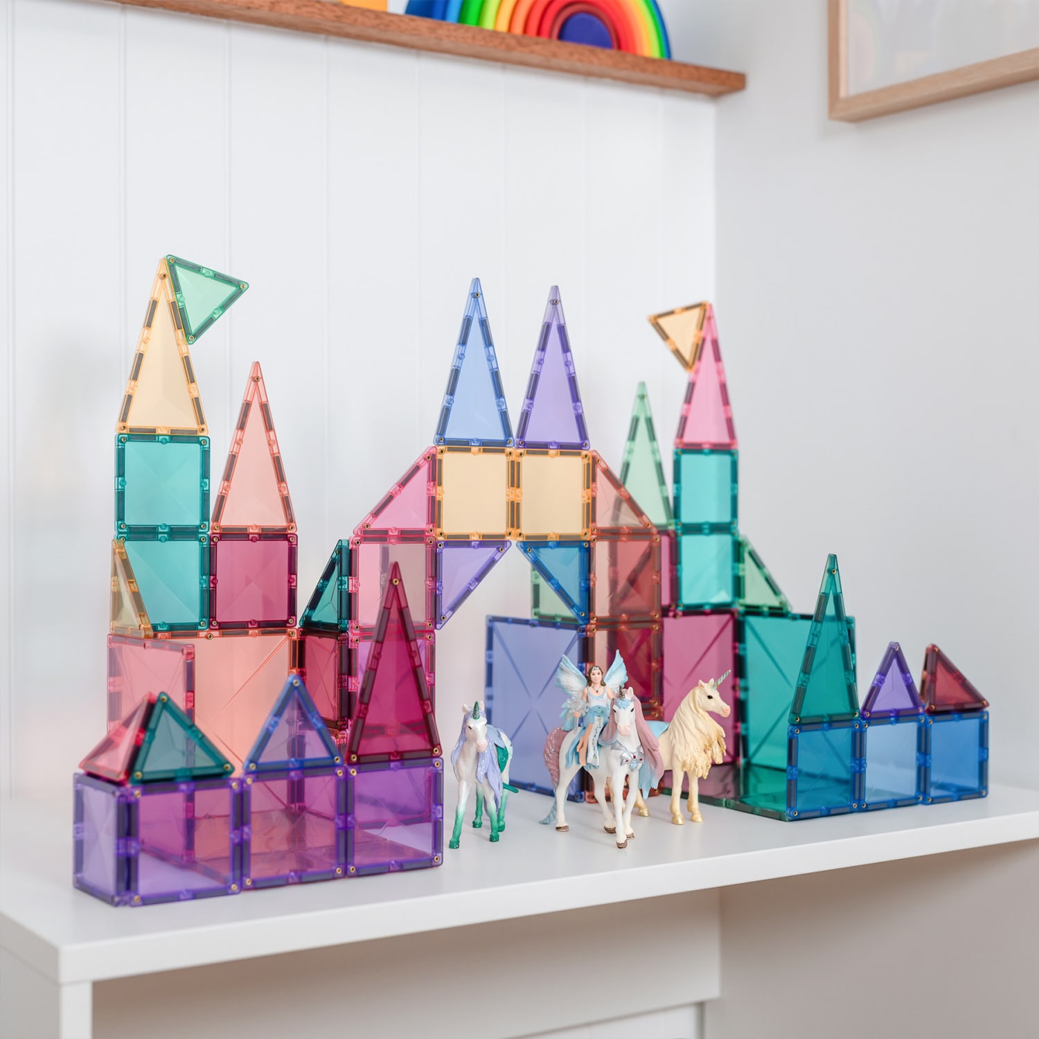 Connetix Magnetic Tiles Pastel Starter Pack, 64 Pieces - Image 5