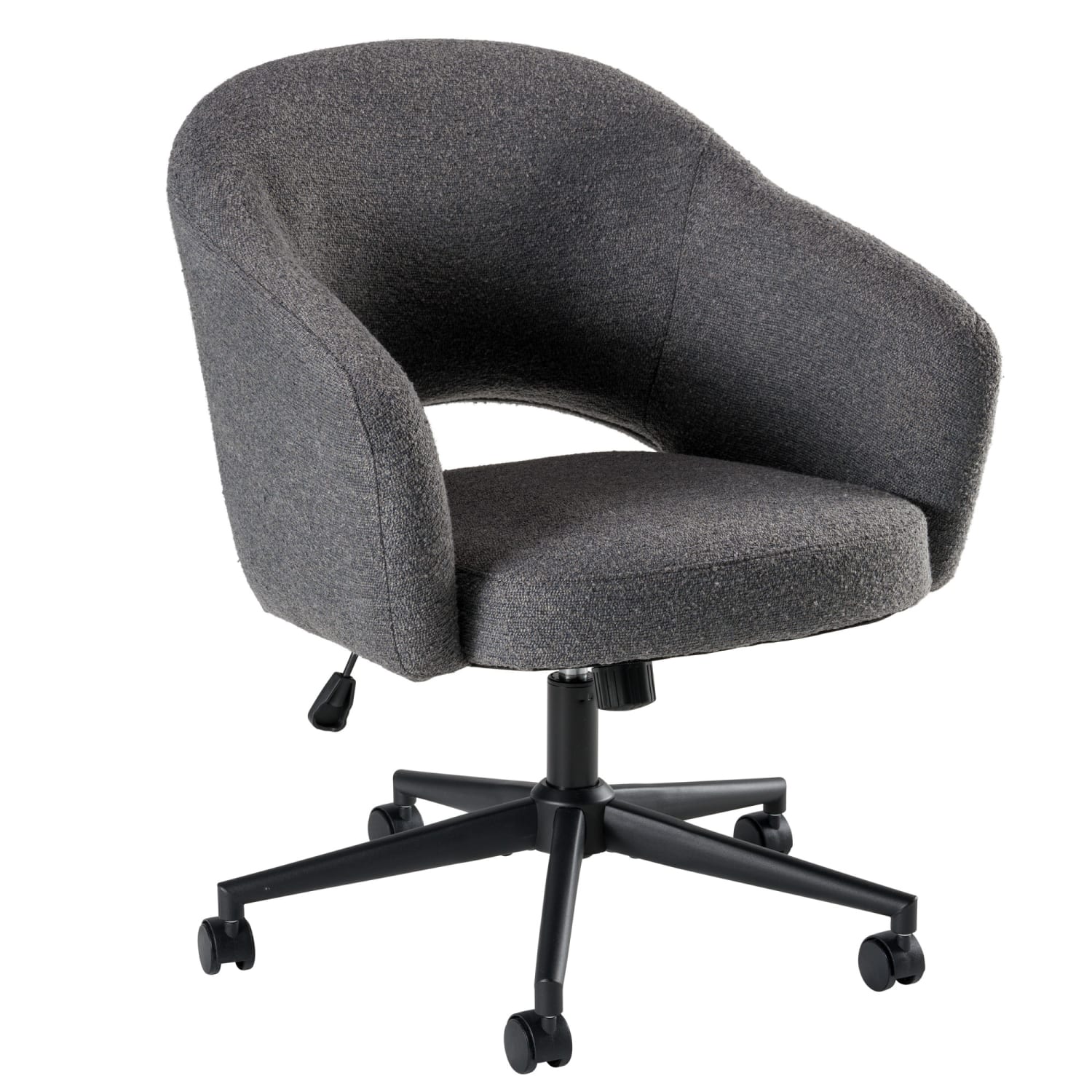 Bush Furniture Fairfax Ergonomic Fabric Mid Century Mid Back Modern Desk Chair for Home Office, Dark Charcoal Fabric, Standard Delivery - Image 3