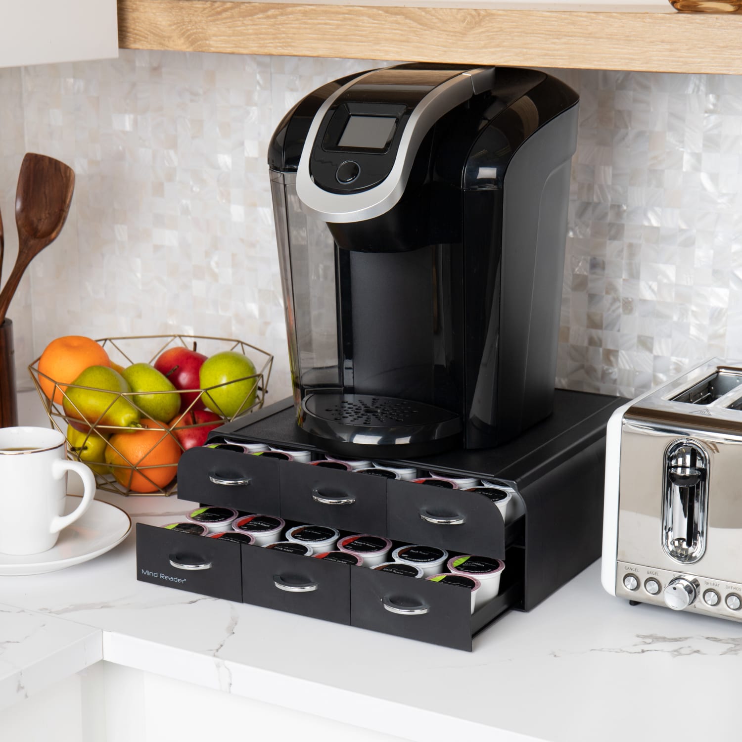 Mind Reader 2-Tier 6-Drawer Single Serve Coffee Pod Drawer, 4-3/4inH x 12-1/4inW x 14inD, Black - Image 3