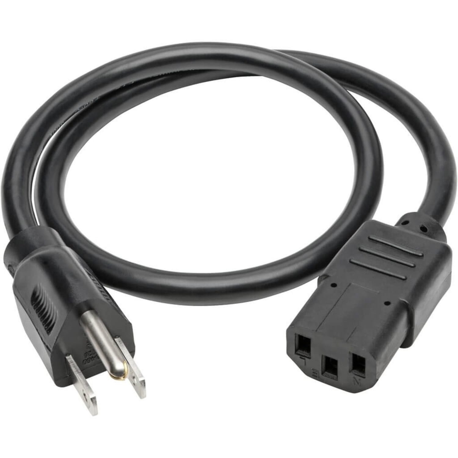 Eaton Tripp Lite Series Desktop Computer AC Power Cable, NEMA 5-15P to C13 - 13A, 125V, 16 AWG, 2 ft. (0.61 m), Black - Power cable - power IEC 60320 C13 to NEMA 5-15 (M) - AC 110 V - 2 ft - black - Image 3