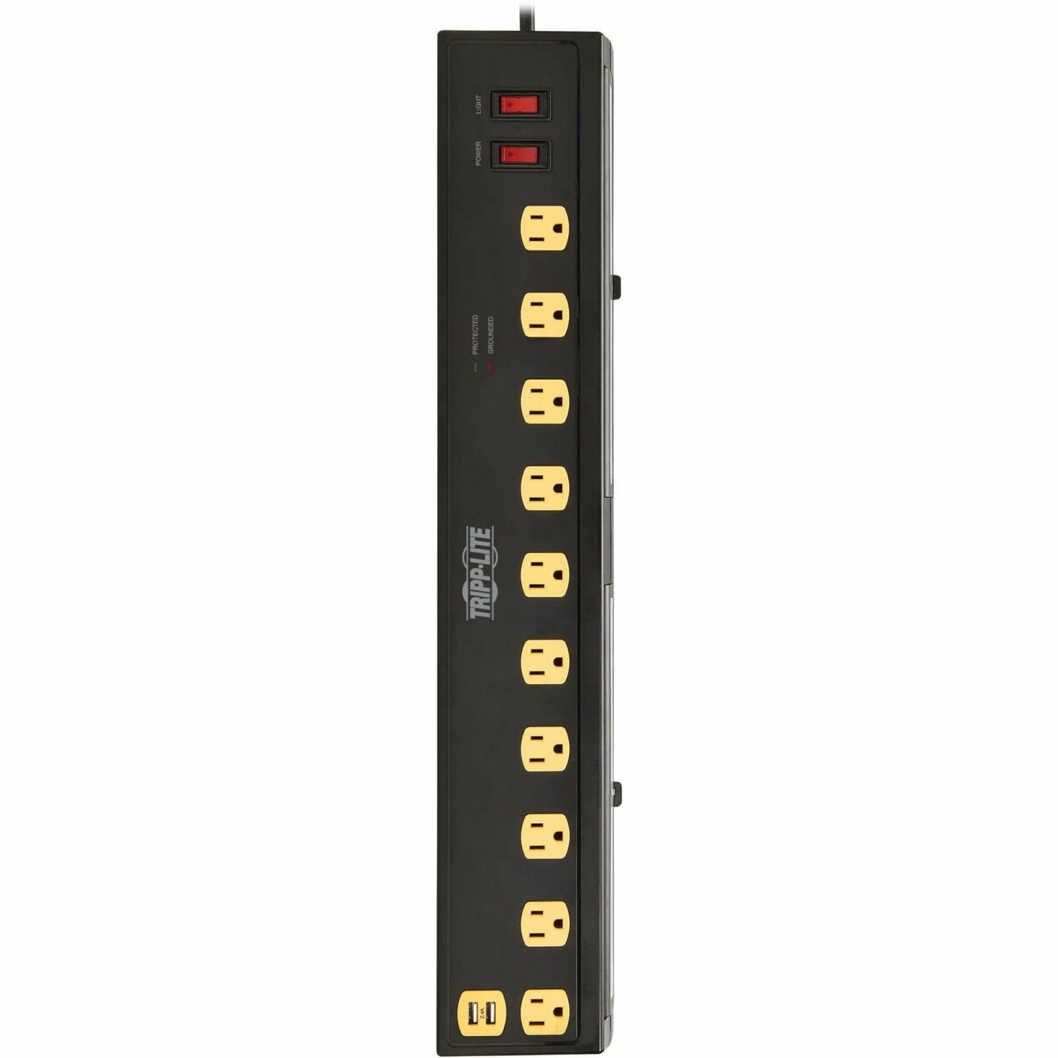 Tripp Lite by Eaton Protect It! TLP1006USB 10-Outlet Surge Protector With 2 Swivel Light Bars And 4 USB Ports, 6ft, Black - Image 3