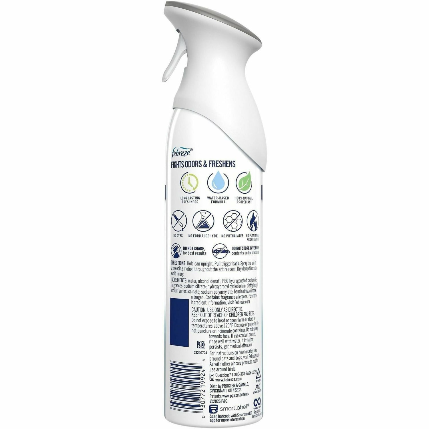 Febreze Heavy-Duty Air Freshener Spray - Spray - 8.1 fl oz (0.3 quart) - Crisp Clean - Odor Neutralizer, Heavy Duty, VOC-free - 6 / Carton - Image 5