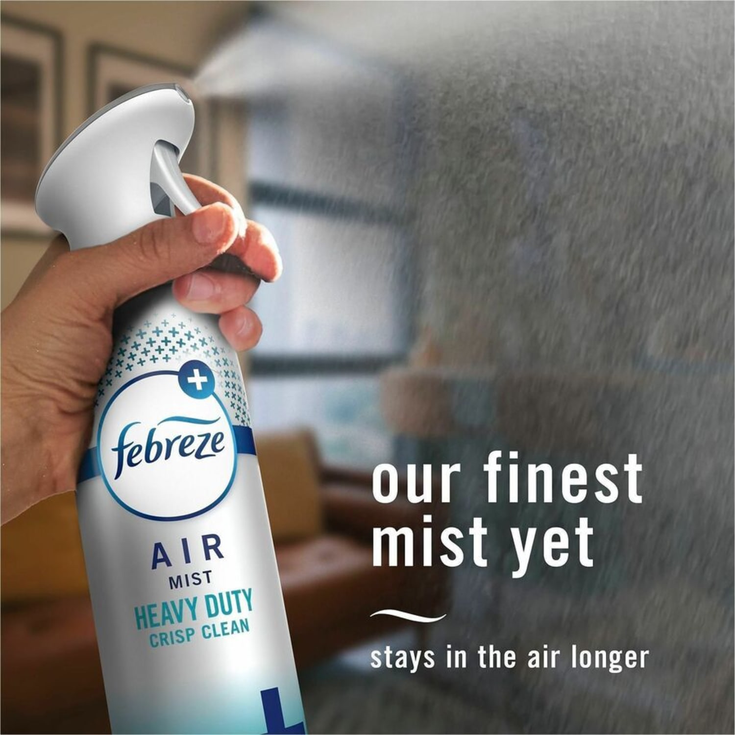 Febreze Heavy-Duty Air Freshener Spray - Spray - 8.1 fl oz (0.3 quart) - Crisp Clean - Odor Neutralizer, Heavy Duty, VOC-free - 6 / Carton - Image 6