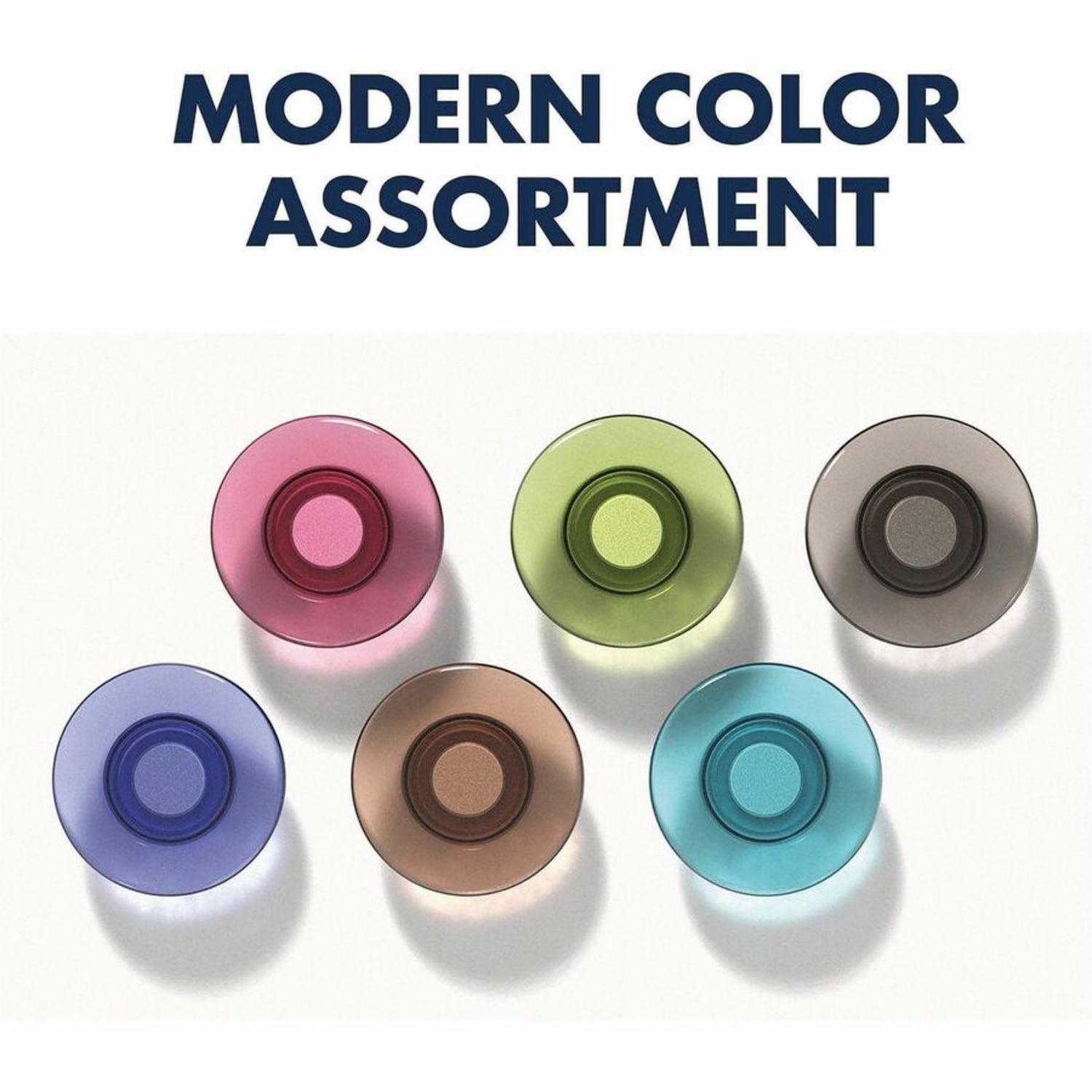 Quartet Glass Board Magnets - 0.5in Diameter - Round - Rounded Edge - 6 / Pack - Assorted - Image 4