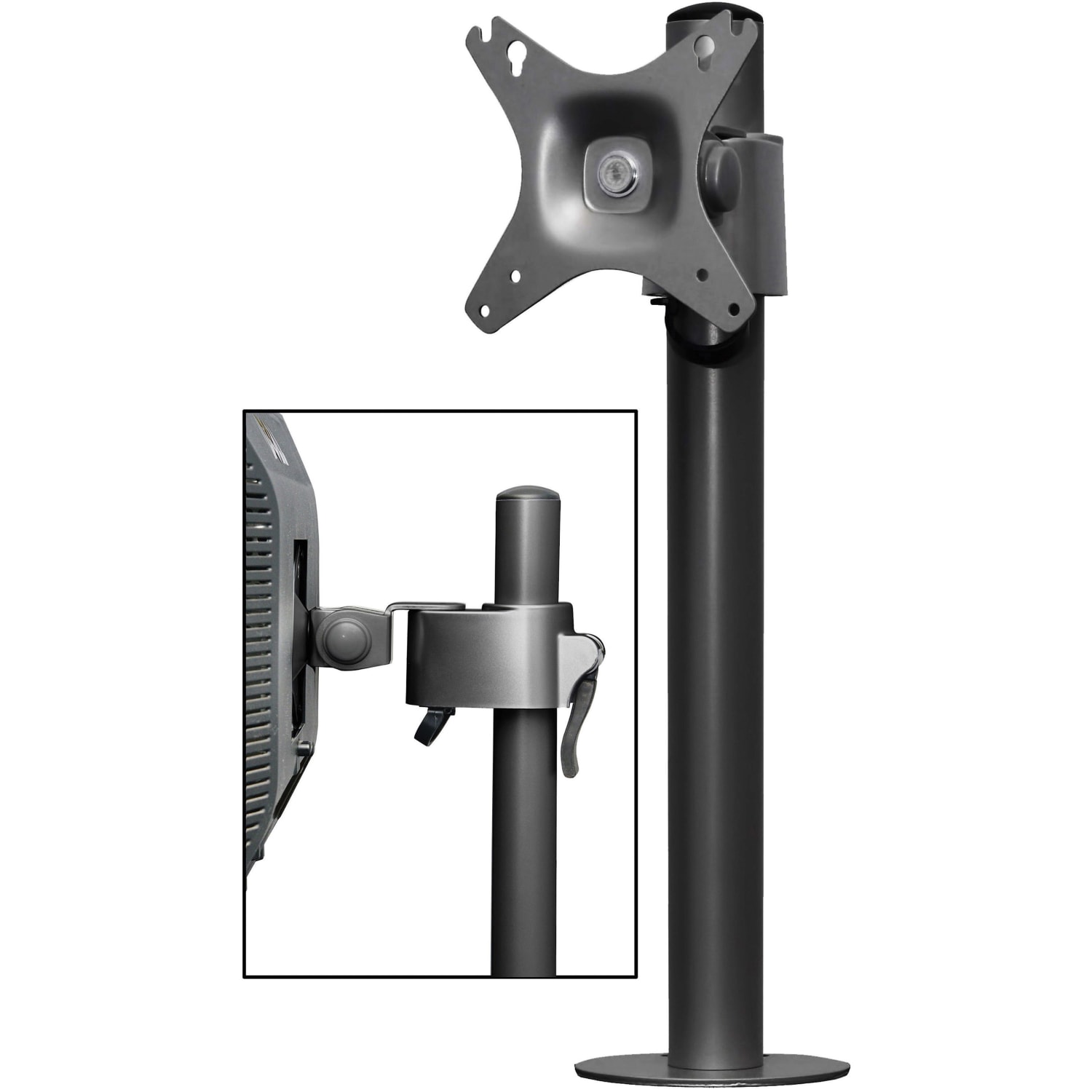 Kantek Mounting Arm for Monitor - Black - Height Adjustable - 27in Screen Support - 1 Each - Image 3