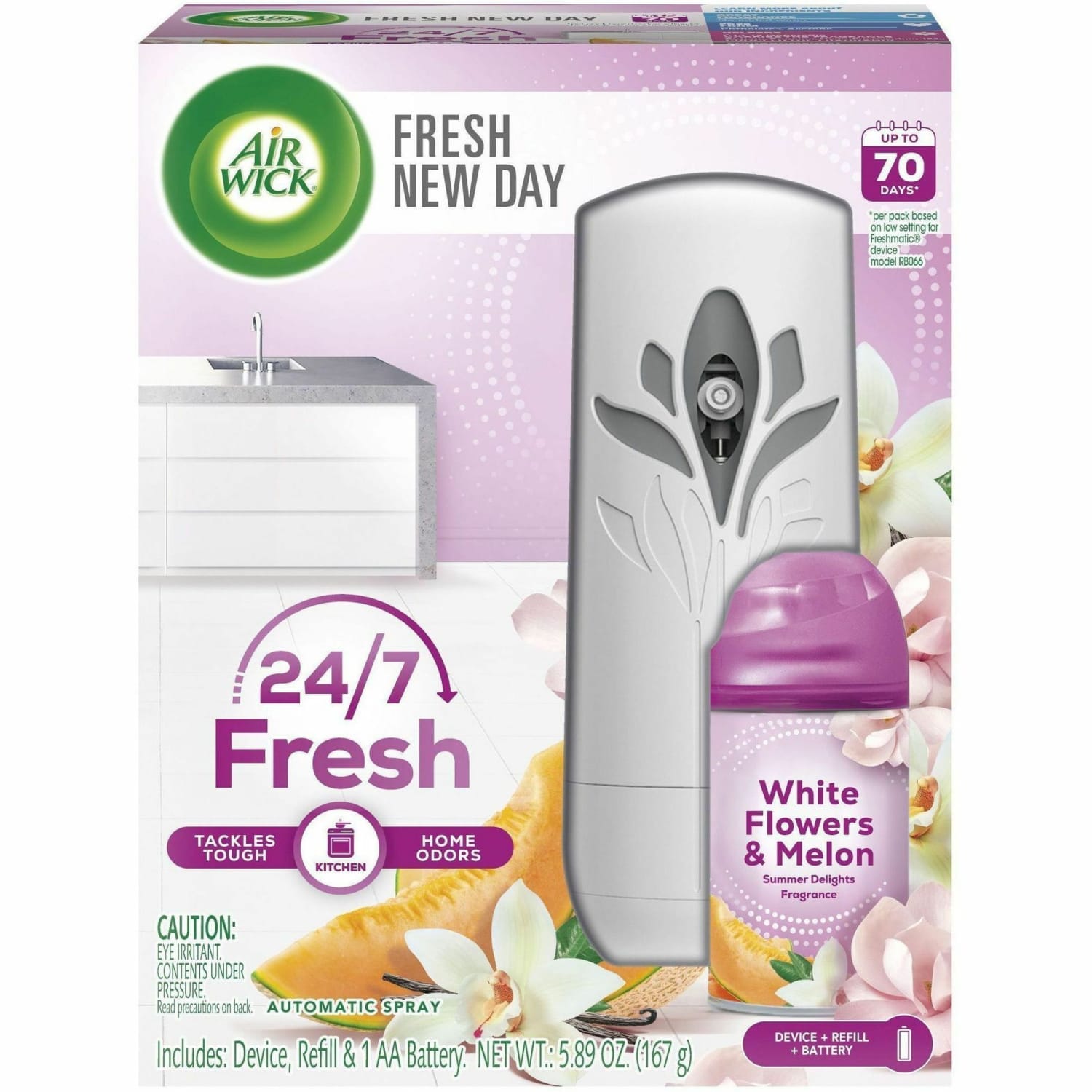 Air Wick Pure 24/7 Summer Air Spray Kit - Spray - Summer Delights - 70 Day - 4 / Carton - Image 3