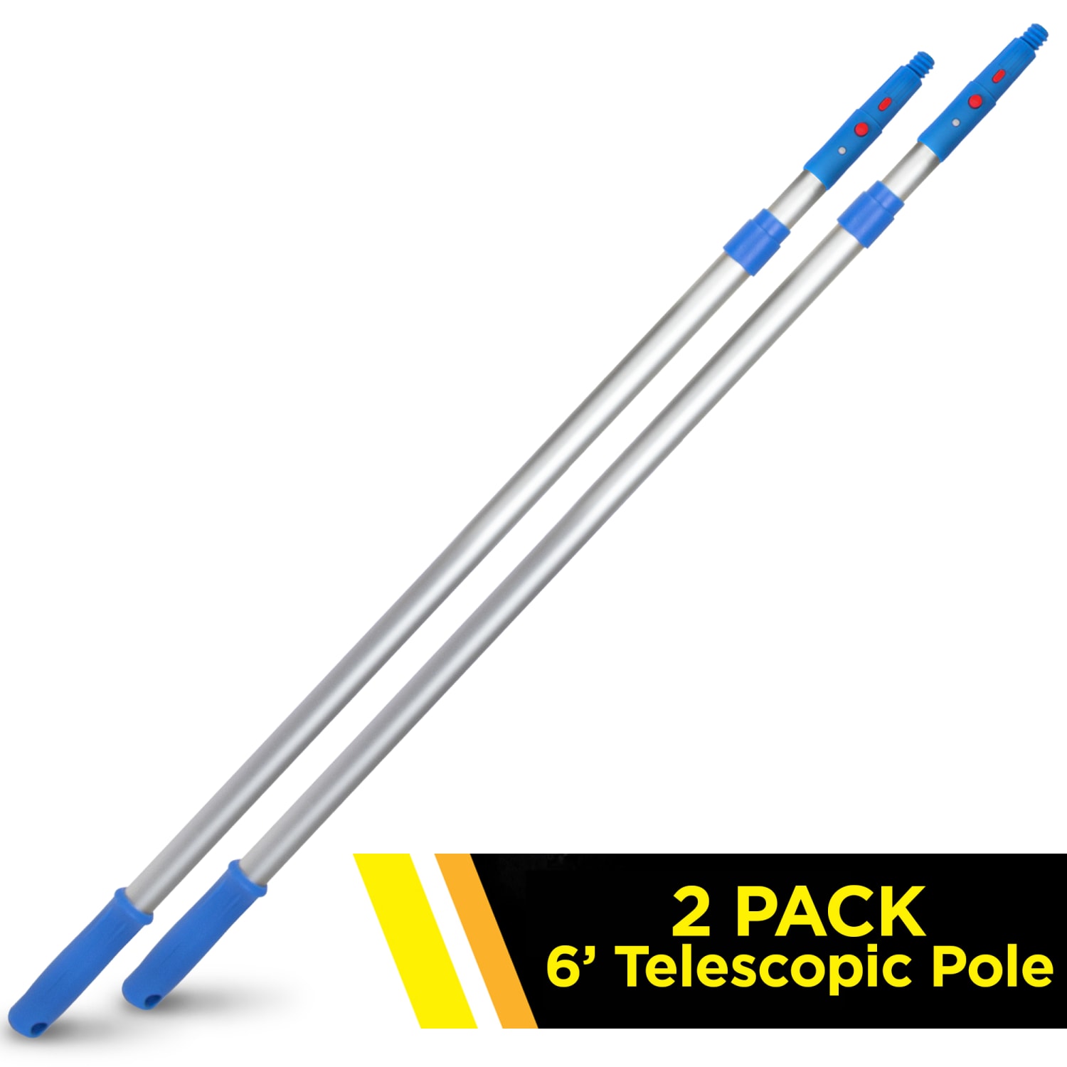 Gritt Commercial Telescopic Poles, 6ft, Blue/Silver, Pack Of 2 Poles - Image 3