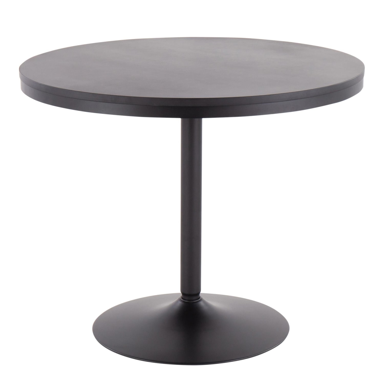 LumiSource Dakota Dining Table, 29-3/4inH x 36inW x 36inD, Black/Black