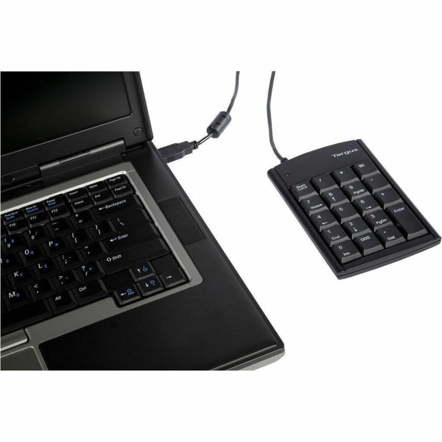 Targus Ultra Mini 19-Key Numeric Keypad With USB Hub, Black, PAUK10U - Image 5