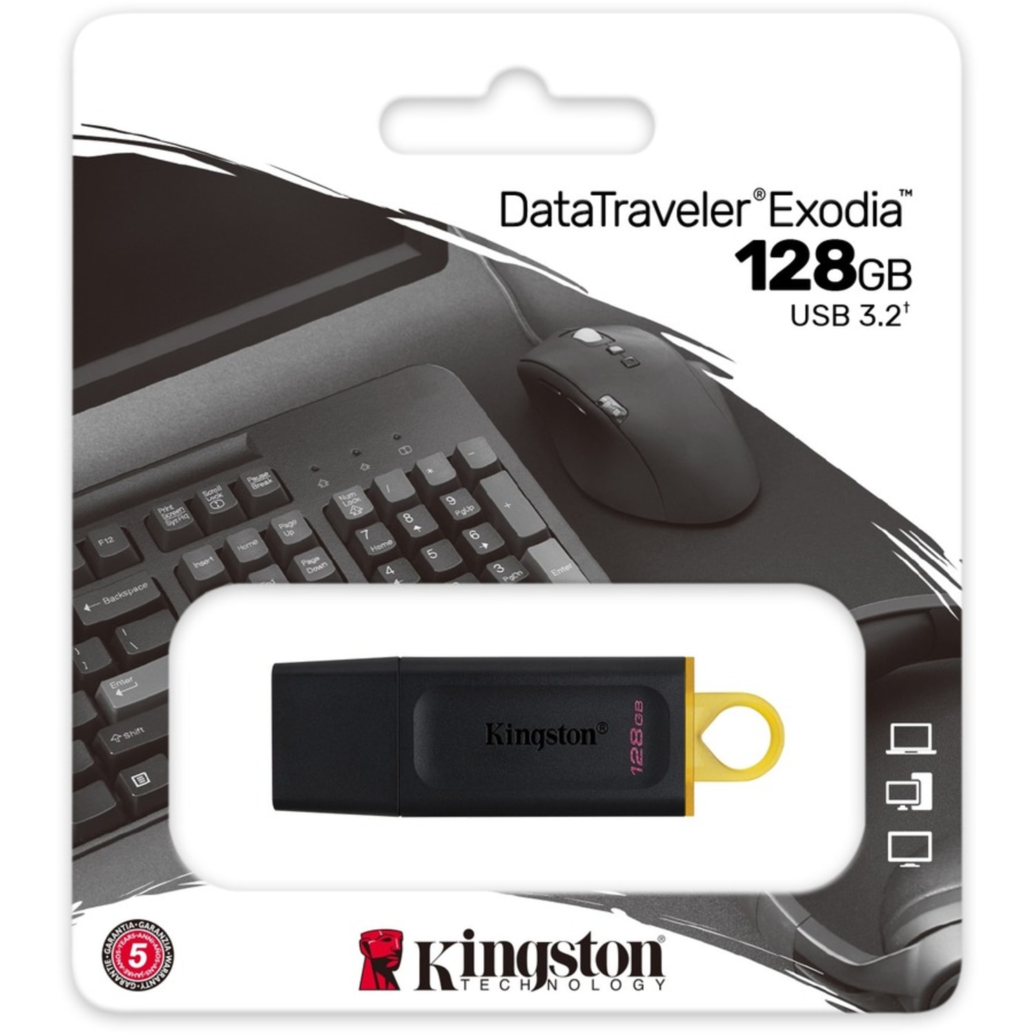 Kingston DataTraveler Exodia DTX 128GB USB 3.2 (Gen 1) Flash Drive - 128 GB - USB 3.2 (Gen 1) - Black, Yellow - 5 Year Warranty - 1 Pack - Image 6