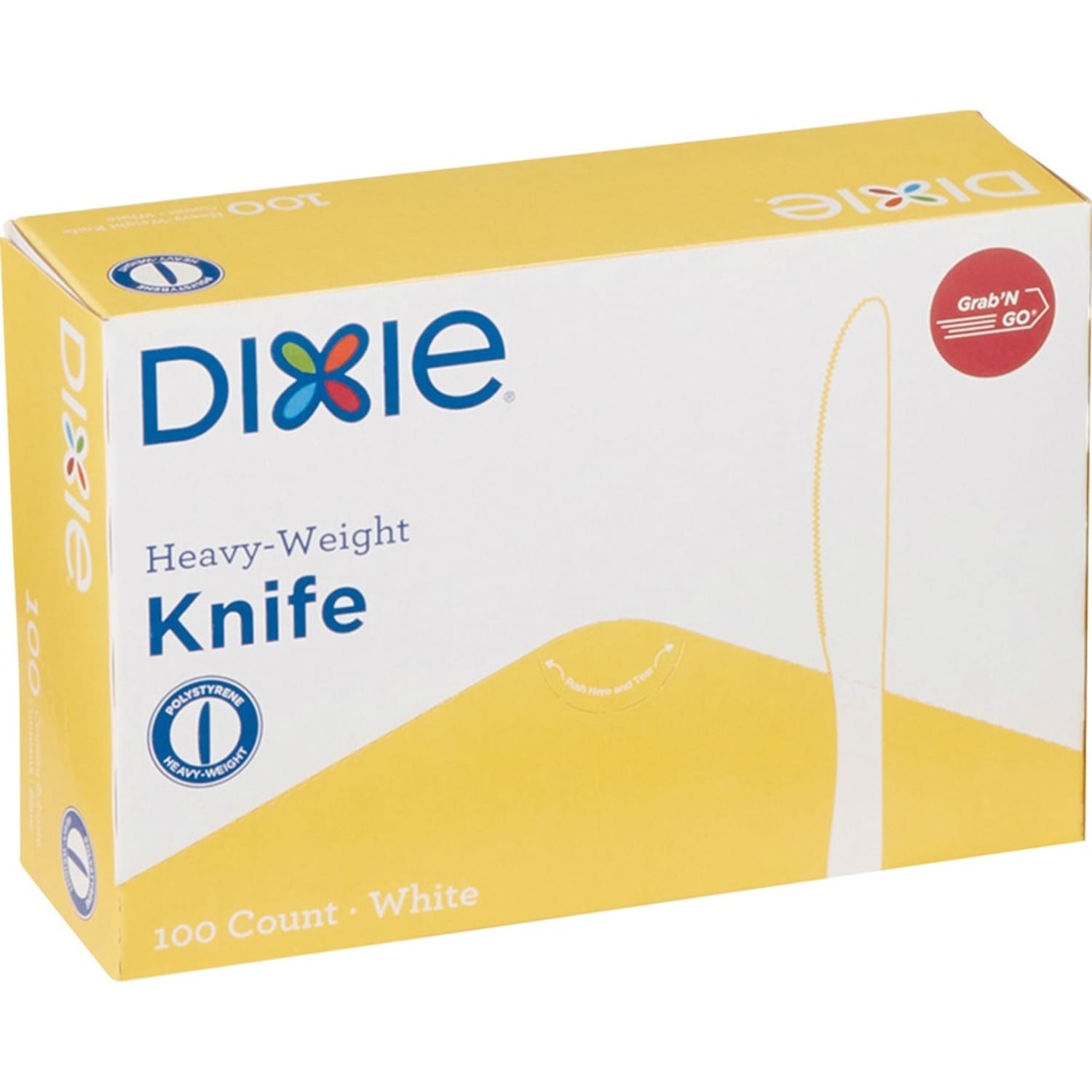 Dixie Heavyweight Disposable Knives Grab-N-Go by GP Pro - Knife - 1000 x Knife - White - 100 Box - 10 / Carton - Image 4