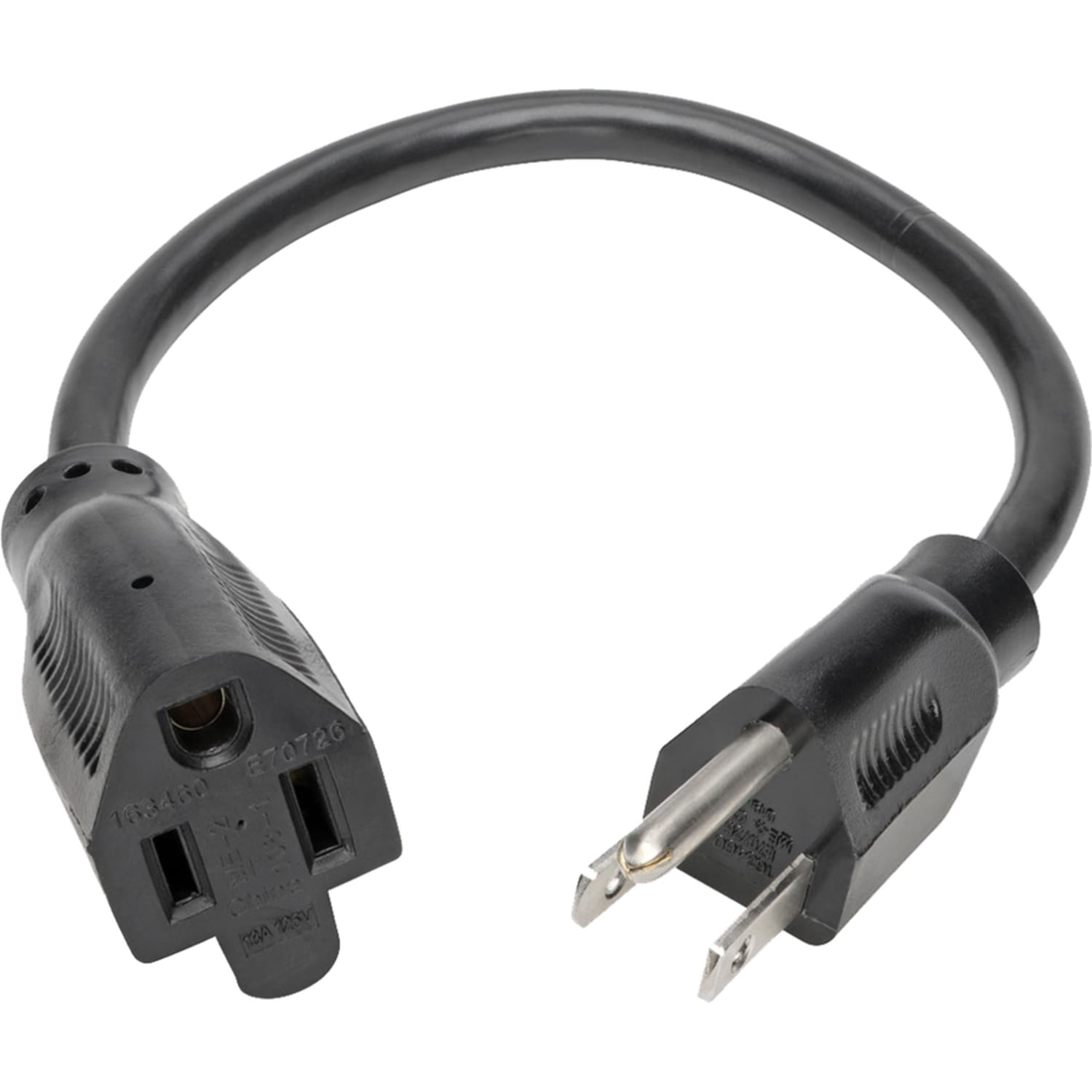 Eaton Tripp Lite Series Power Extension Cord, NEMA 5-15P to NEMA 5-15R - 13A, 120V, 16 AWG, 1 ft. (0.31 m), Black - P02400113A - Image 3