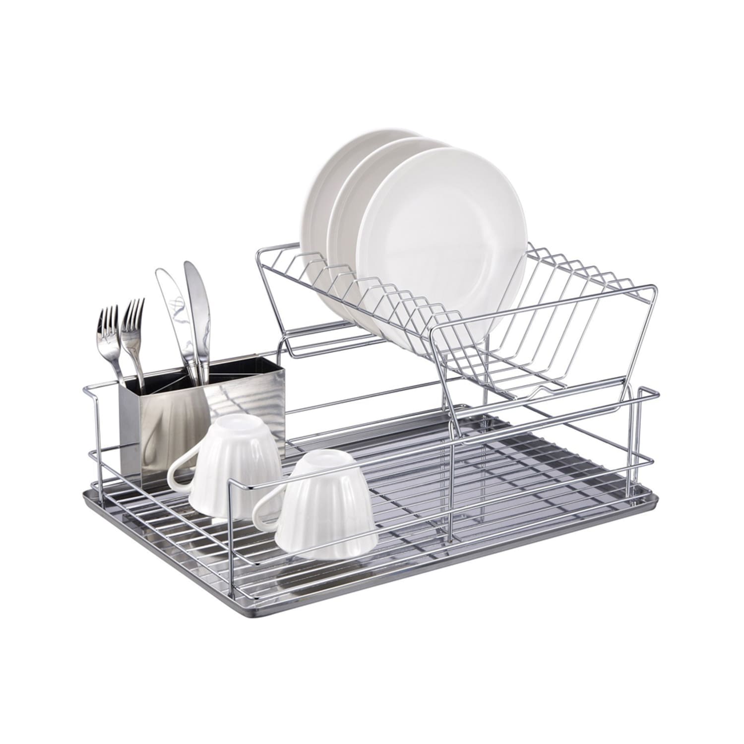 Better Chef 4-Piece Dish Drying Rack Set, 15inH x 22inW x 18-1/2inD, Chrome - Image 5