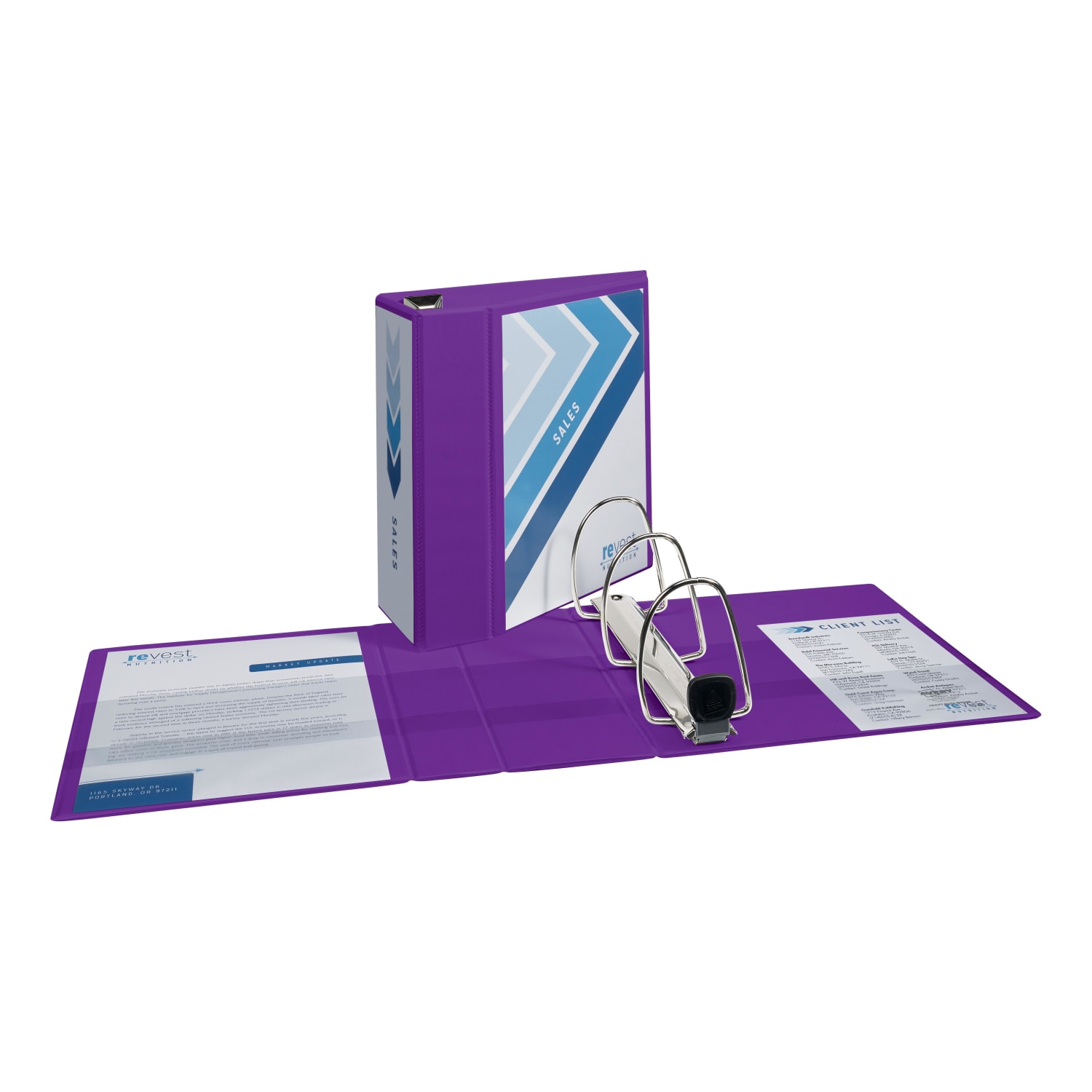 Avery Heavy-Duty View 3-Ring Binder With Locking One-Touch EZD Rings, 5in D-Rings, 38% Recycled, Purple - Image 4
