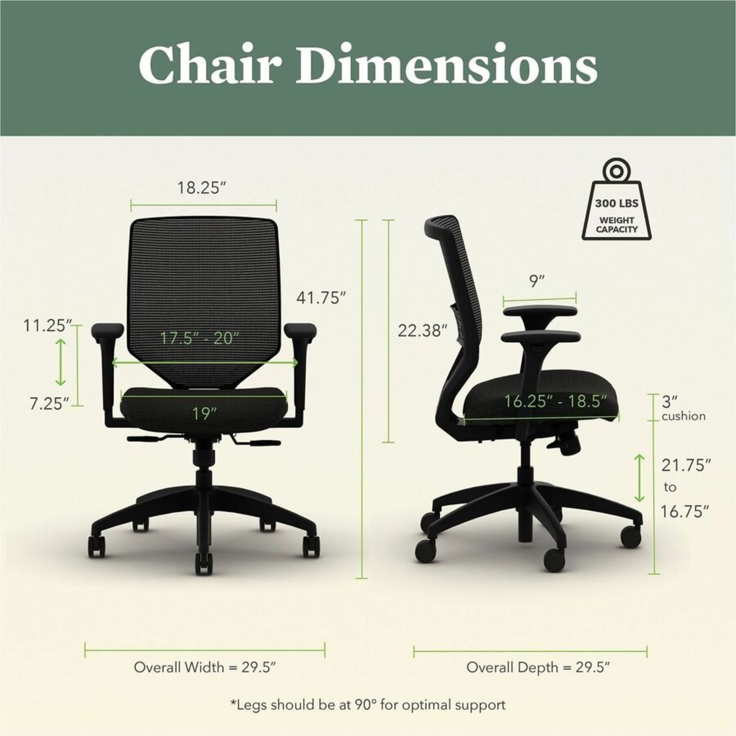 HON Solve Fabric Mid-Back Task Chair, Ilira-Stretch Mesh Back, Midnight/Black - Image 8