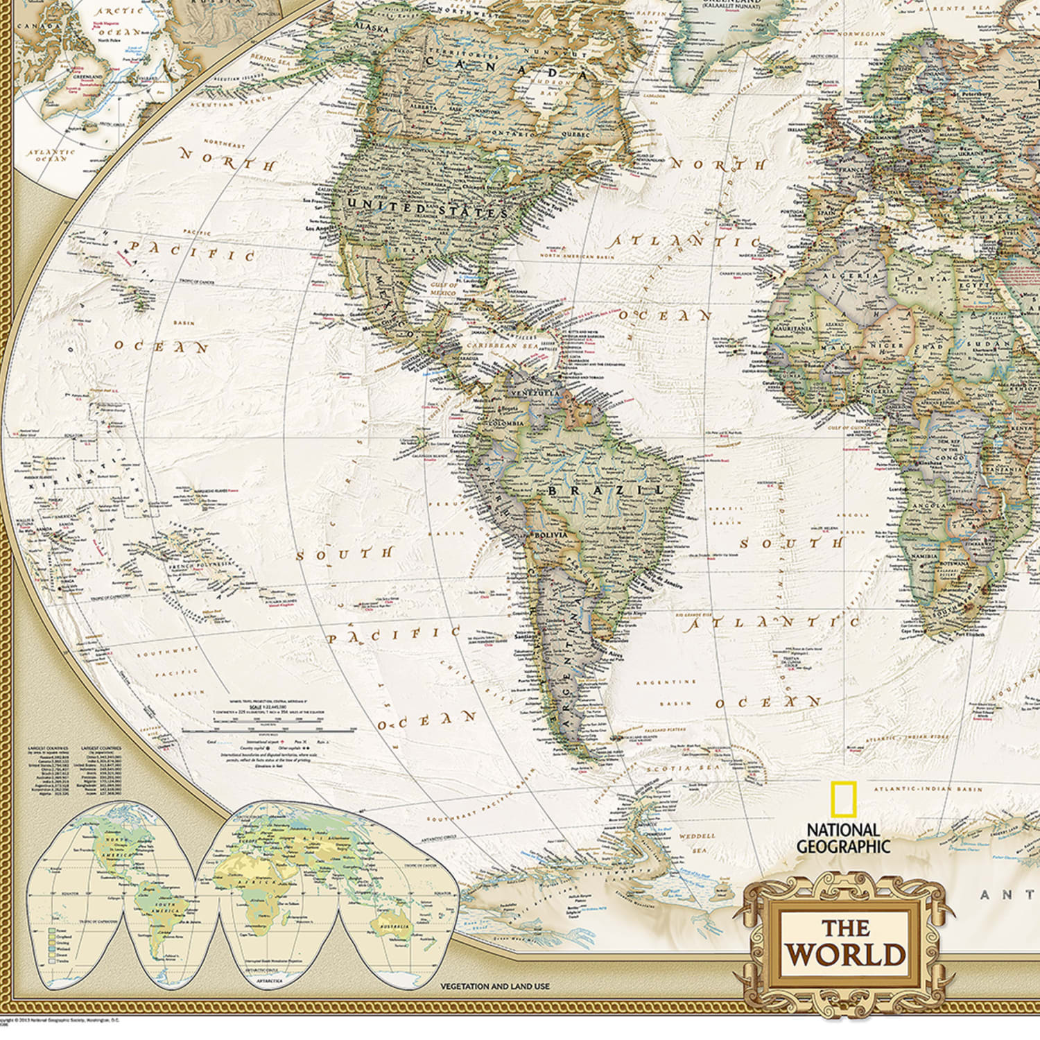National Geographic World Executive Map, Enlarged and Laminated, 73in x 48in - Image 3