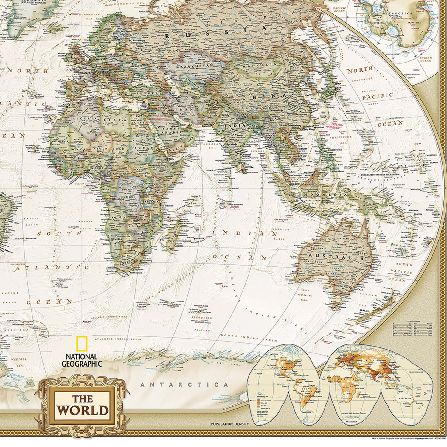 National Geographic World Executive Map, Enlarged and Laminated, 73in x 48in - Image 4
