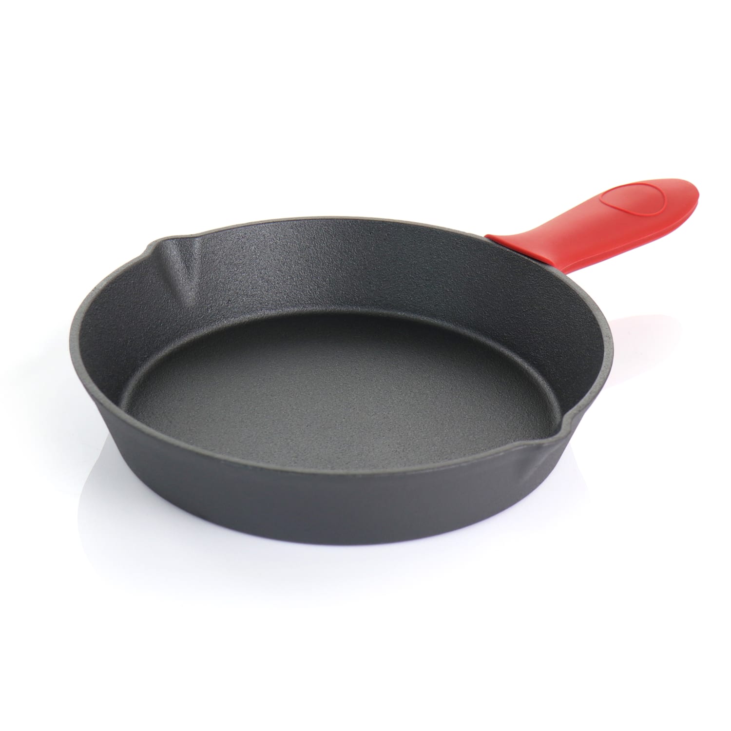 MegaChef Pre-Seasoned 4-Piece Cast Iron Cookware Set, Black/Red - Image 3