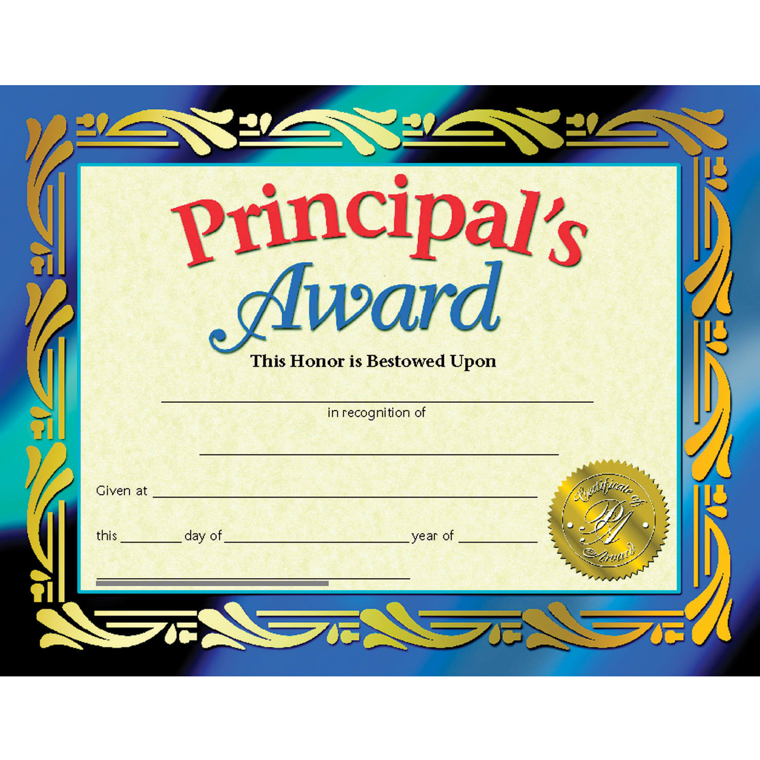 Hayes Certificates, 8-1/2in x 11in, Principal's Award, 30 Certificates Per Pack, Set Of 3 Packs - Image 3
