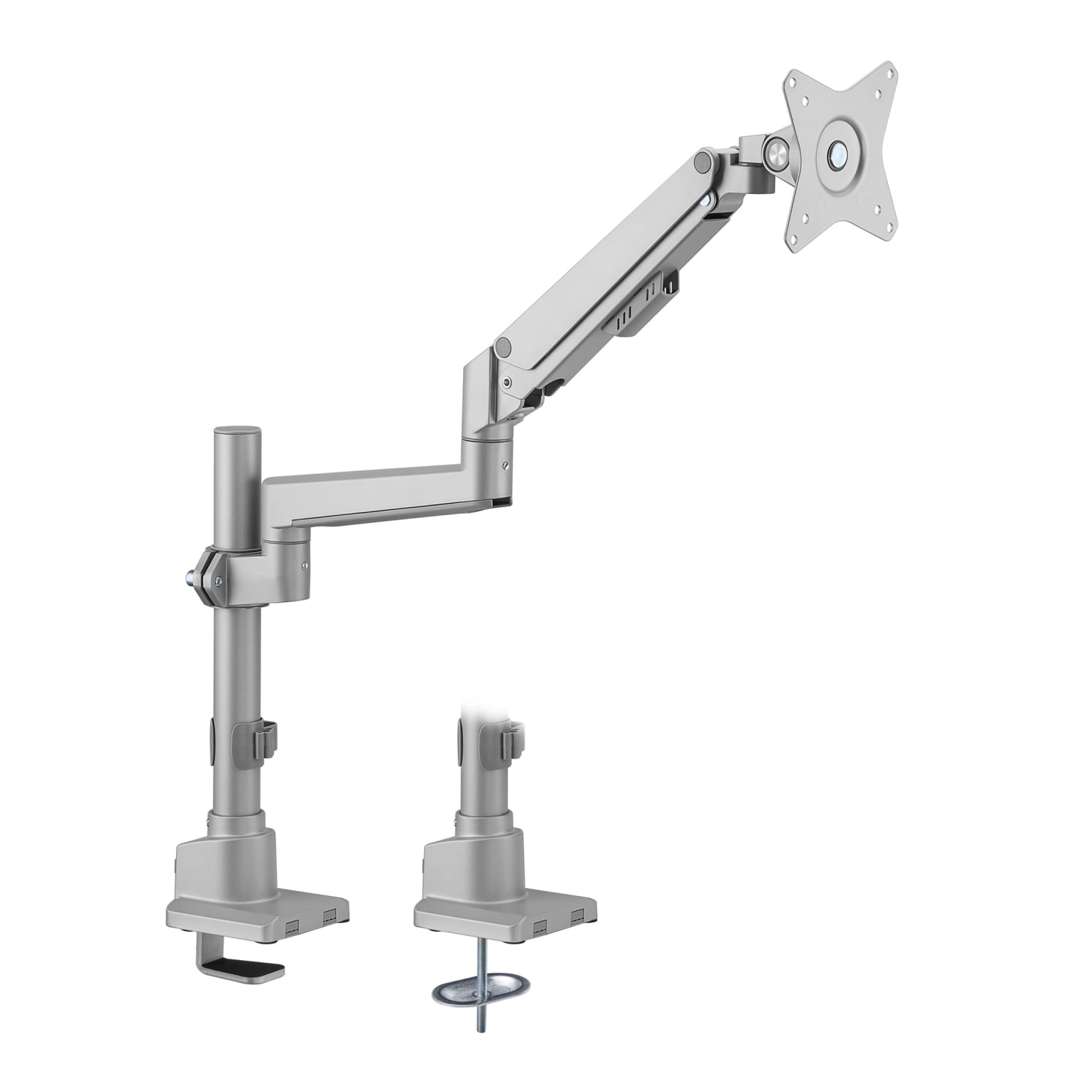Mount-It! Full Motion Single Monitor Desk Mount, Silver - Image 4