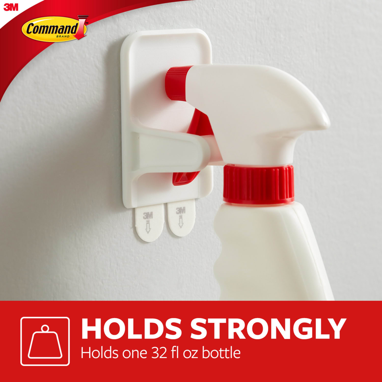 Command Spray Bottle Hangers, 2 Bottle Hangers, 4 White Adhesive Strips, Damage Free Hanging Picture Hangers, No Tools Wall Hanging Strips - Image 5