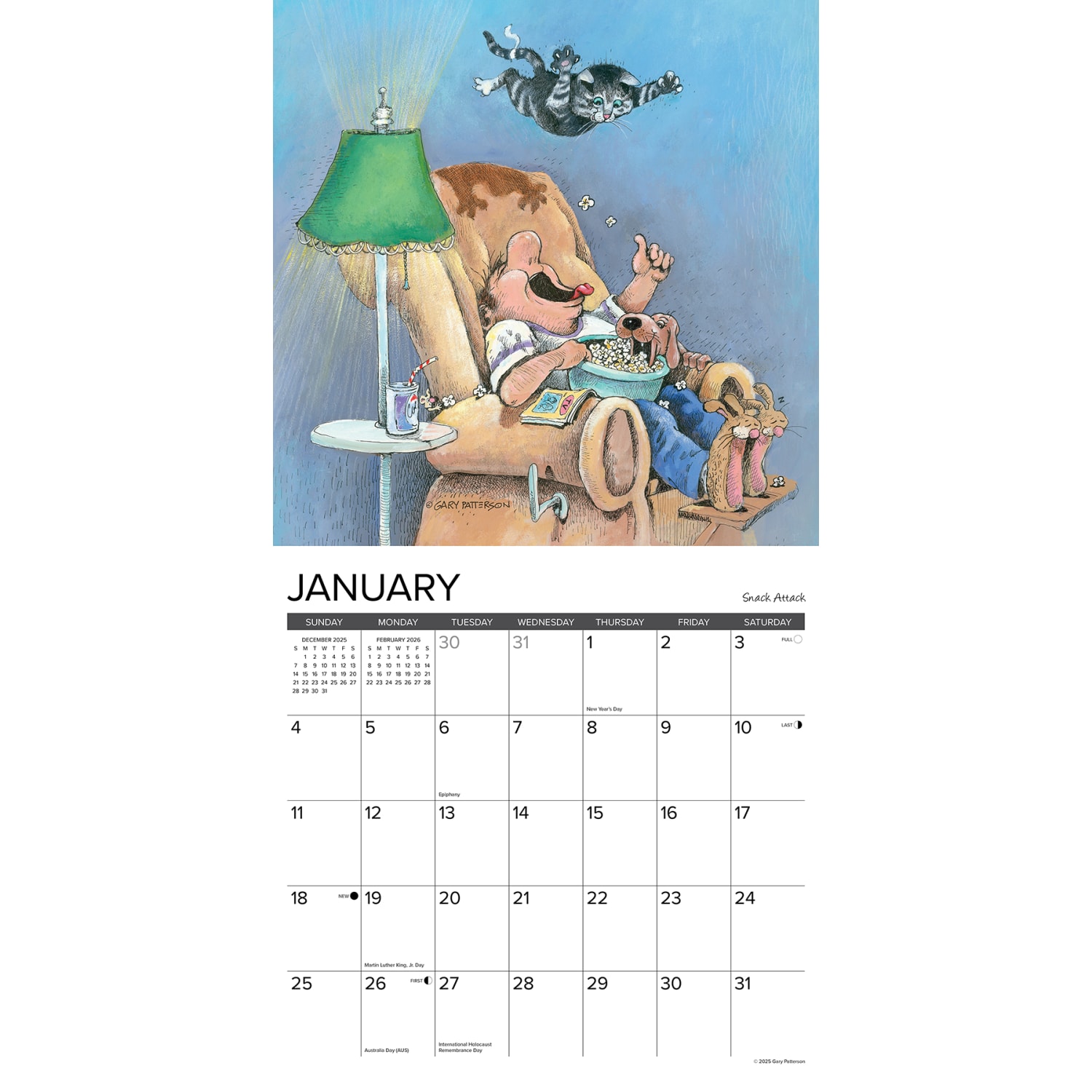 2026 Willow Creek Press Humor & Comics Monthly Wall Calendar, 12in x 12in, Paws & Claws by Gary Patterson, January To December, 52341 - Image 3