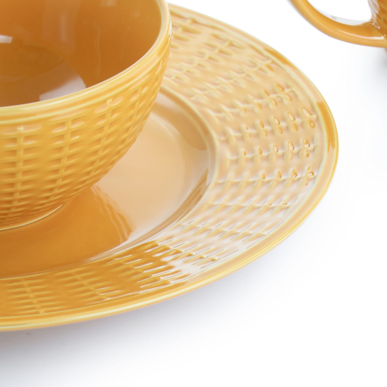 Gibson Home Cairo Sunset 12-Piece Ceramic Dinnerware Set, Orange - Image 4