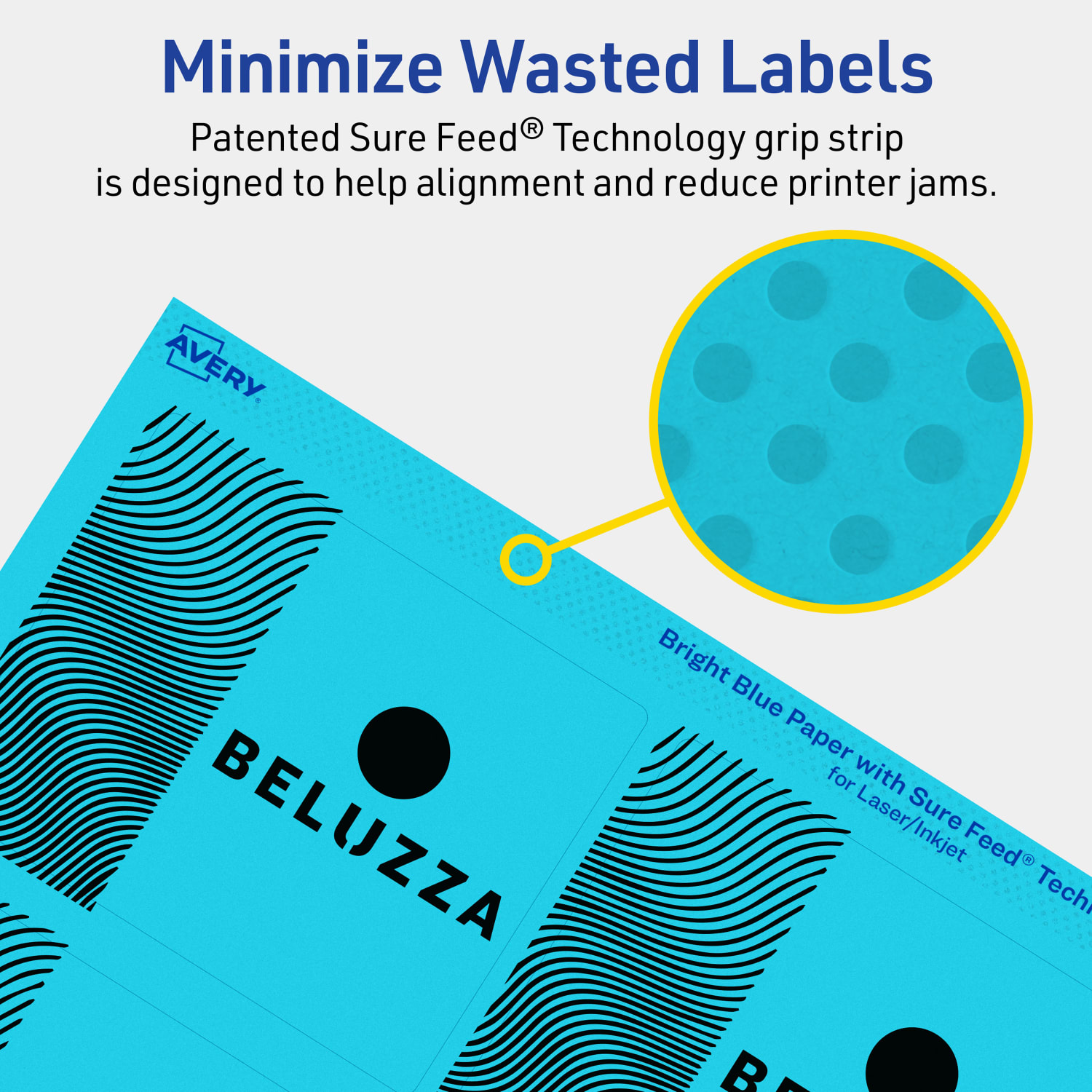 Avery Print-To-The-Edge Labels With Sure Feed Technology And Easy Peel, 94248-BBP20, Rectangle, 3in x 3-3/4in, Matte Bright Blue, Pack of 120 - Image 5