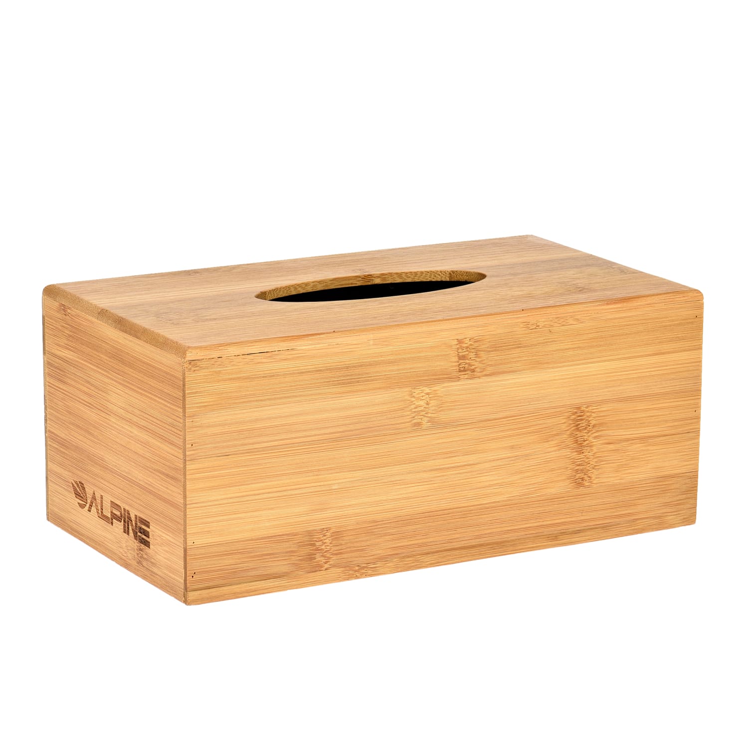 Alpine Wooden Tissue Box Covers, 4-1/2in x 10-1/2in x 6in, Bamboo, Pack Of 2 Covers - Image 3