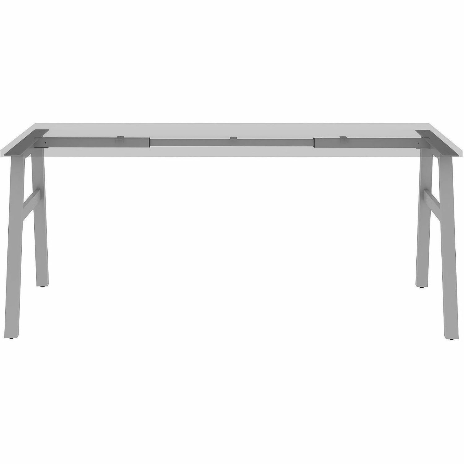 Lorell Table Base - Powder Coated A-shaped, Silver Base - 28.50in Height x 71.60in Width x 23.20in Depth - Metal Base Material - 1 Each - Image 3