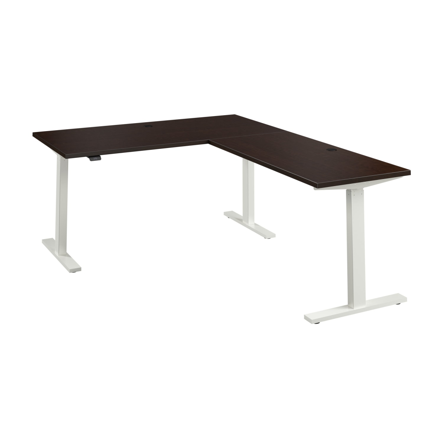 Bush Business Furniture Move 60 Series 60inW Height Adjustable L Shaped Standing Desk, Mocha Cherry/White Powder Coat, Standard Delivery - Image 6